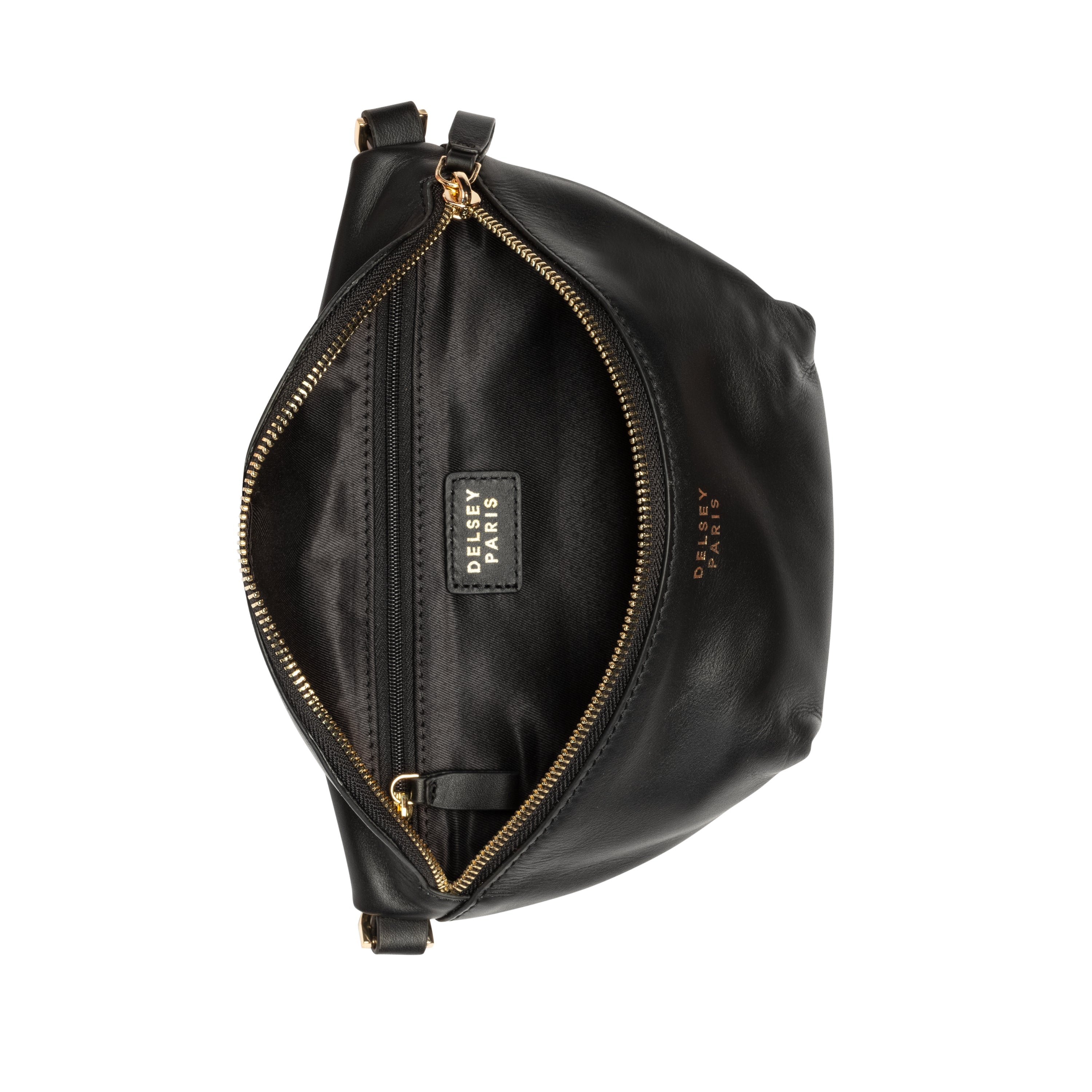 delsey-le-cuir-lisse-bauchtasche-schwarz-leder image 3