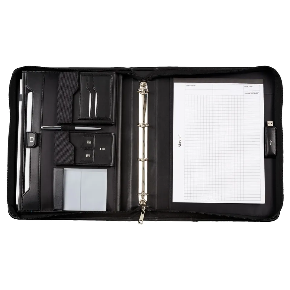 alumaxx-schreibmappen-orgamappe-a4-salerno-schwarz-rei-verschluss image 1