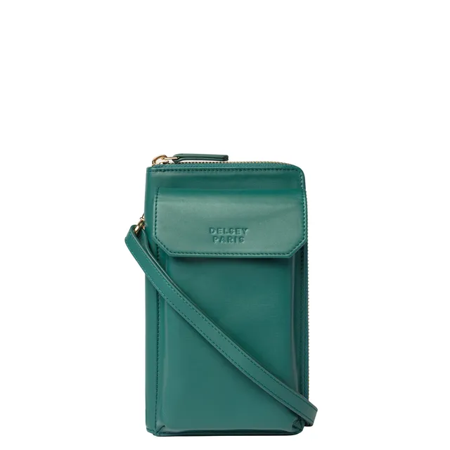 delsey-le-cuir-lisse-geldb-rse-gr-n-leder-damen image 1