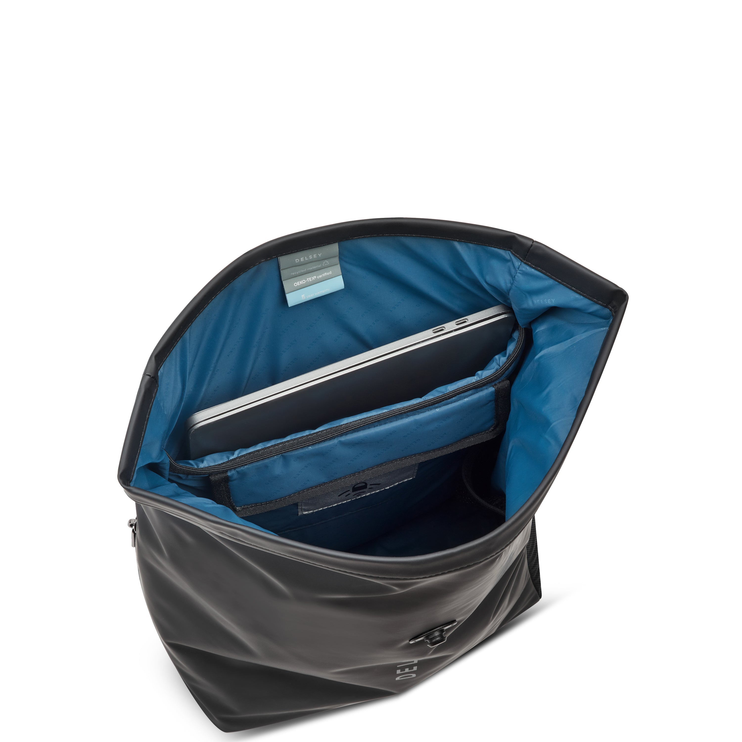 delsey-turenne-soft-roll-top-rucksack-24l-schwarz-laptop image 6