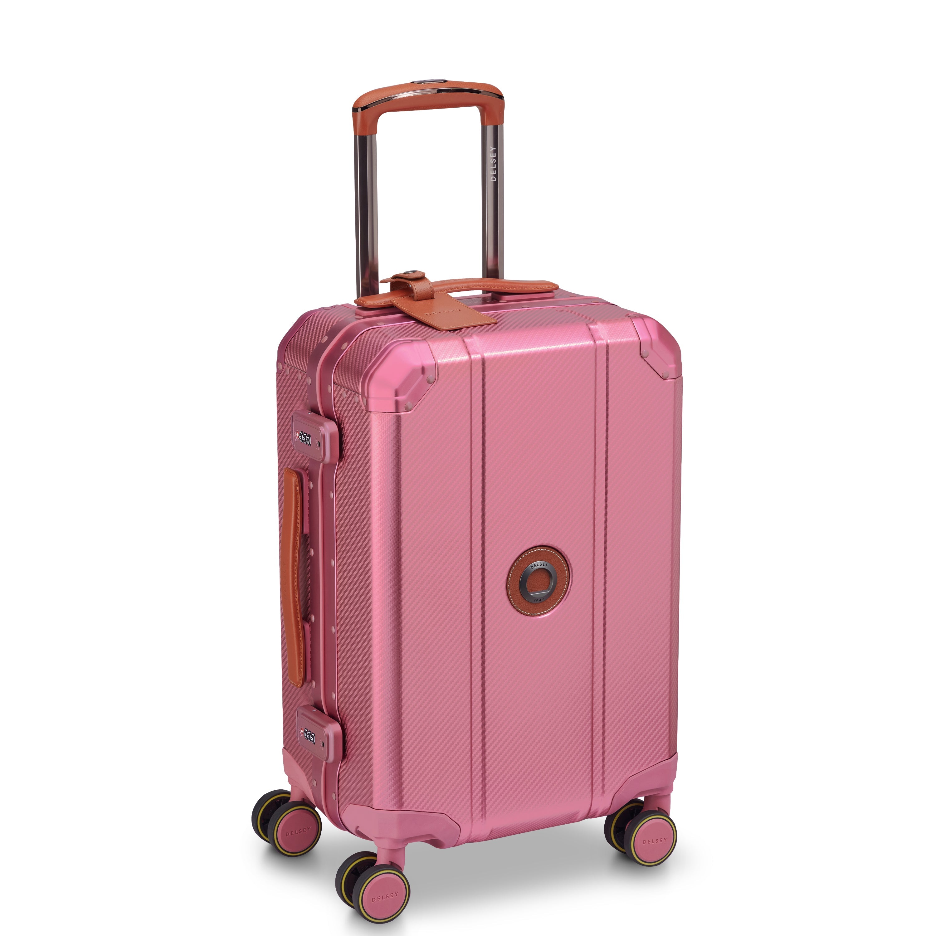 delsey-alu-r-kabinenkoffer-55cm-pink-aluminium-optik image 2