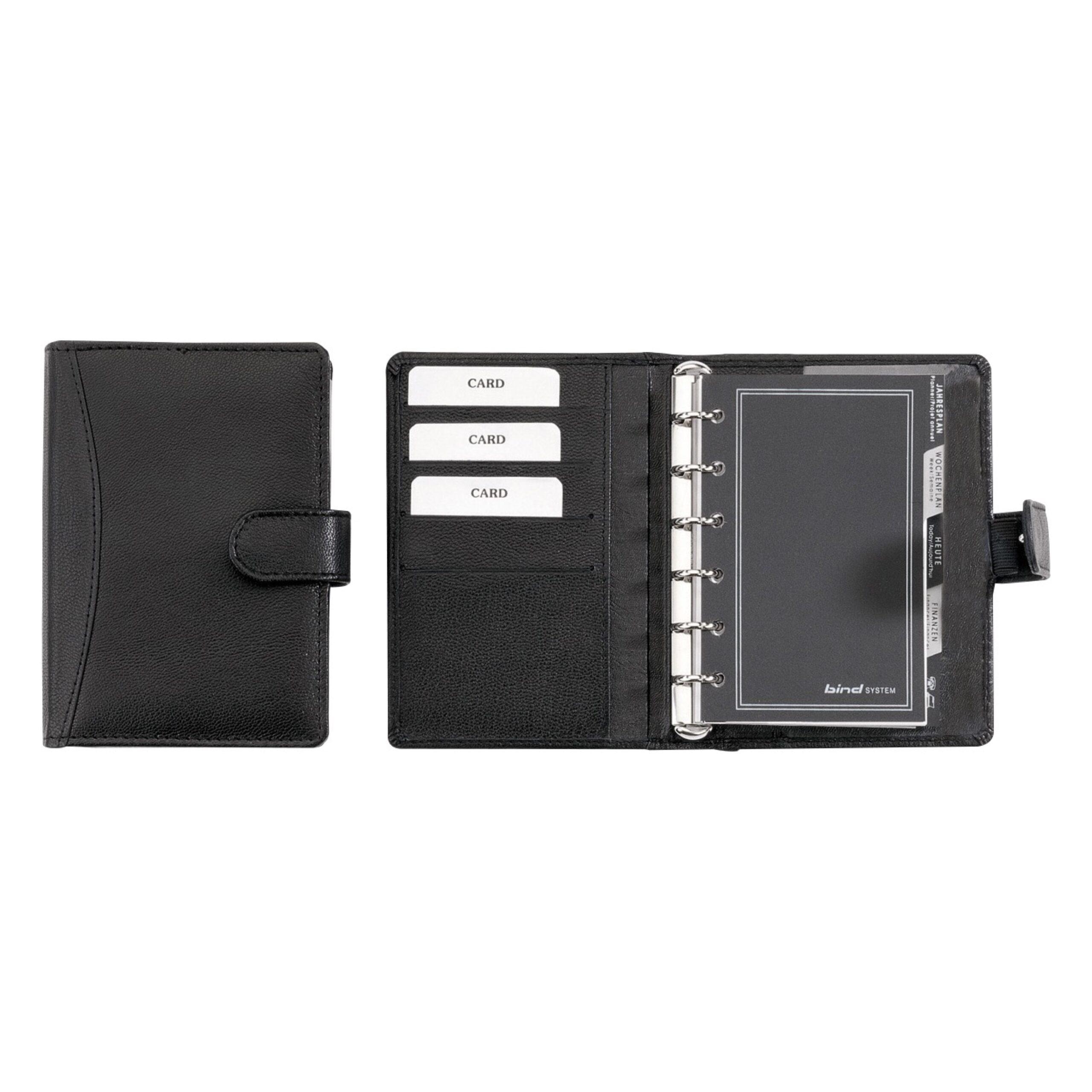 alumaxx-systemplaner-a7-taschenkalender-schwarz-druckknopf image 1