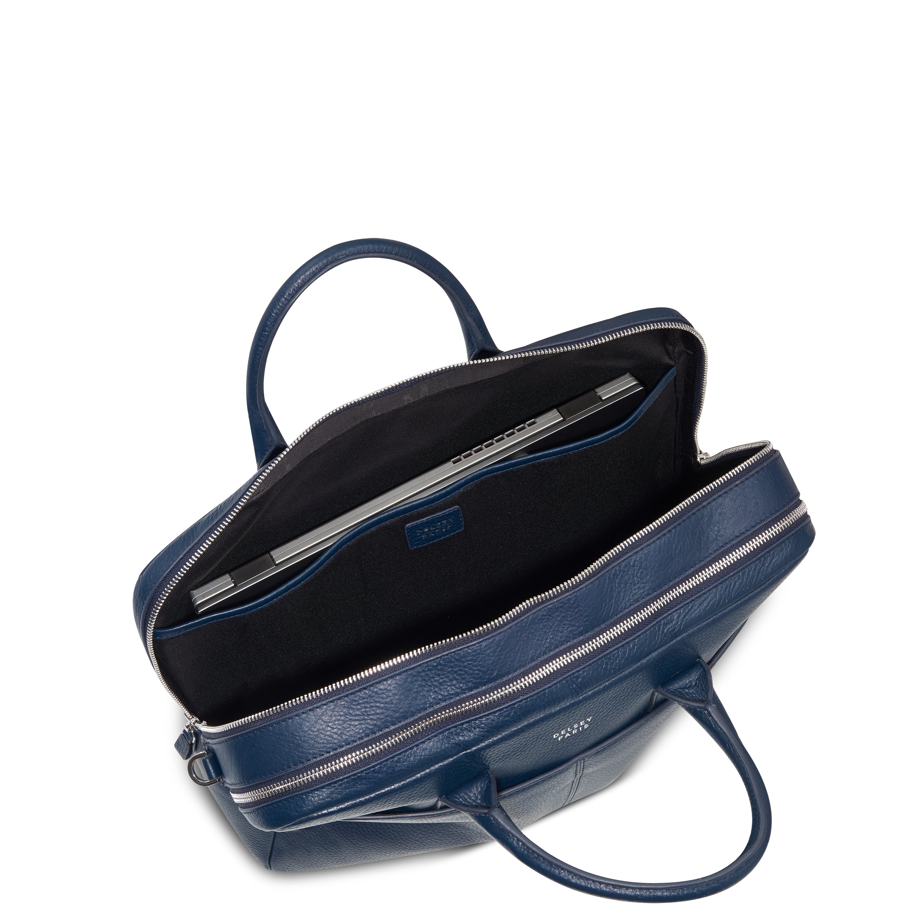 delsey-le-cuir-graine-laptoptasche-navy-leder-damen image 6