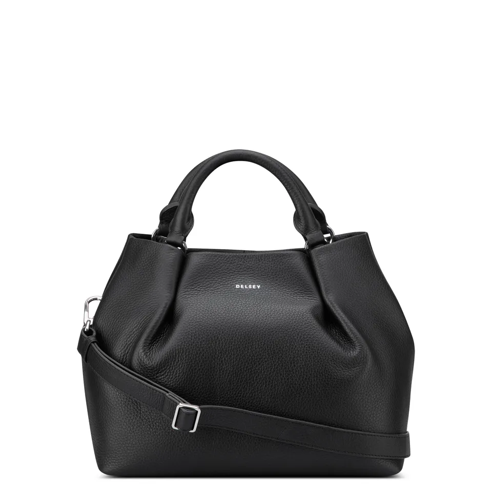 delsey-le-cuir-grain-handtasche-schwarz-leder image 1