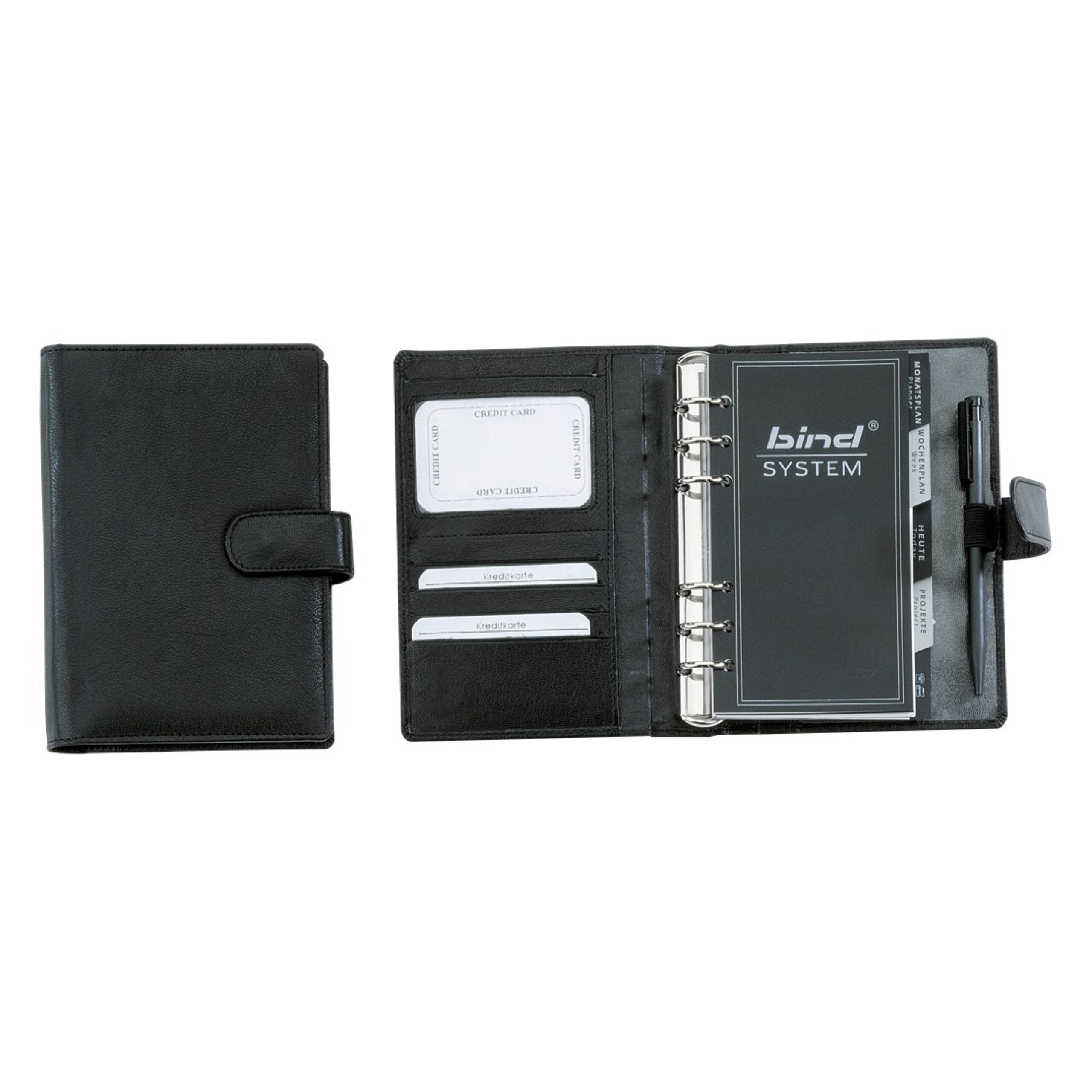 bind-systemplaner-a6-nappaleder-kalender-schwarz-ring image 1