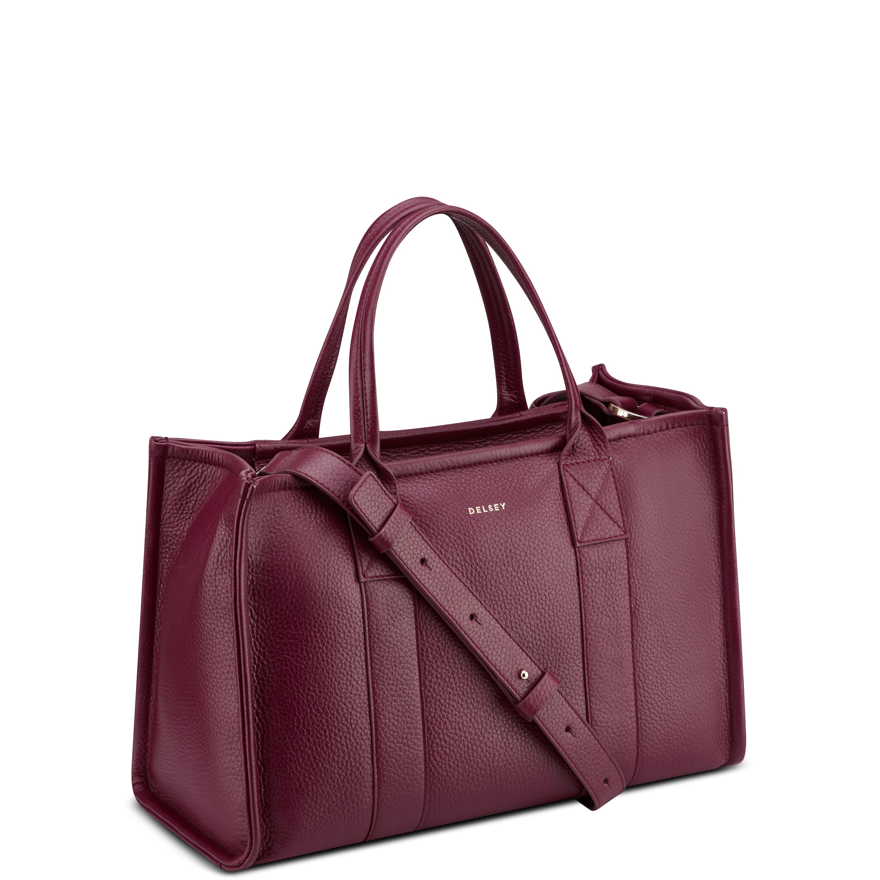 delsey-paris-le-cuir-graine-handtasche-burgundy-leder image 2