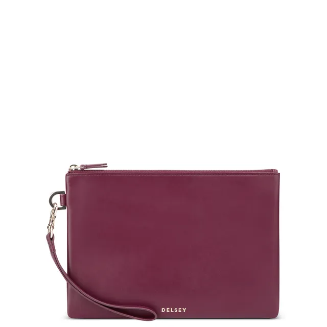 delsey-le-cuir-lisse-pouch-leder-pochette-burgundy image 1