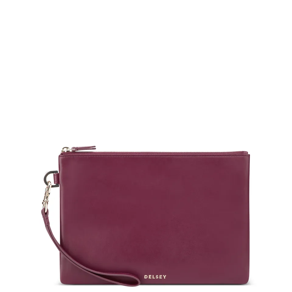 delsey-le-cuir-lisse-pouch-leder-pochette-burgundy image 1