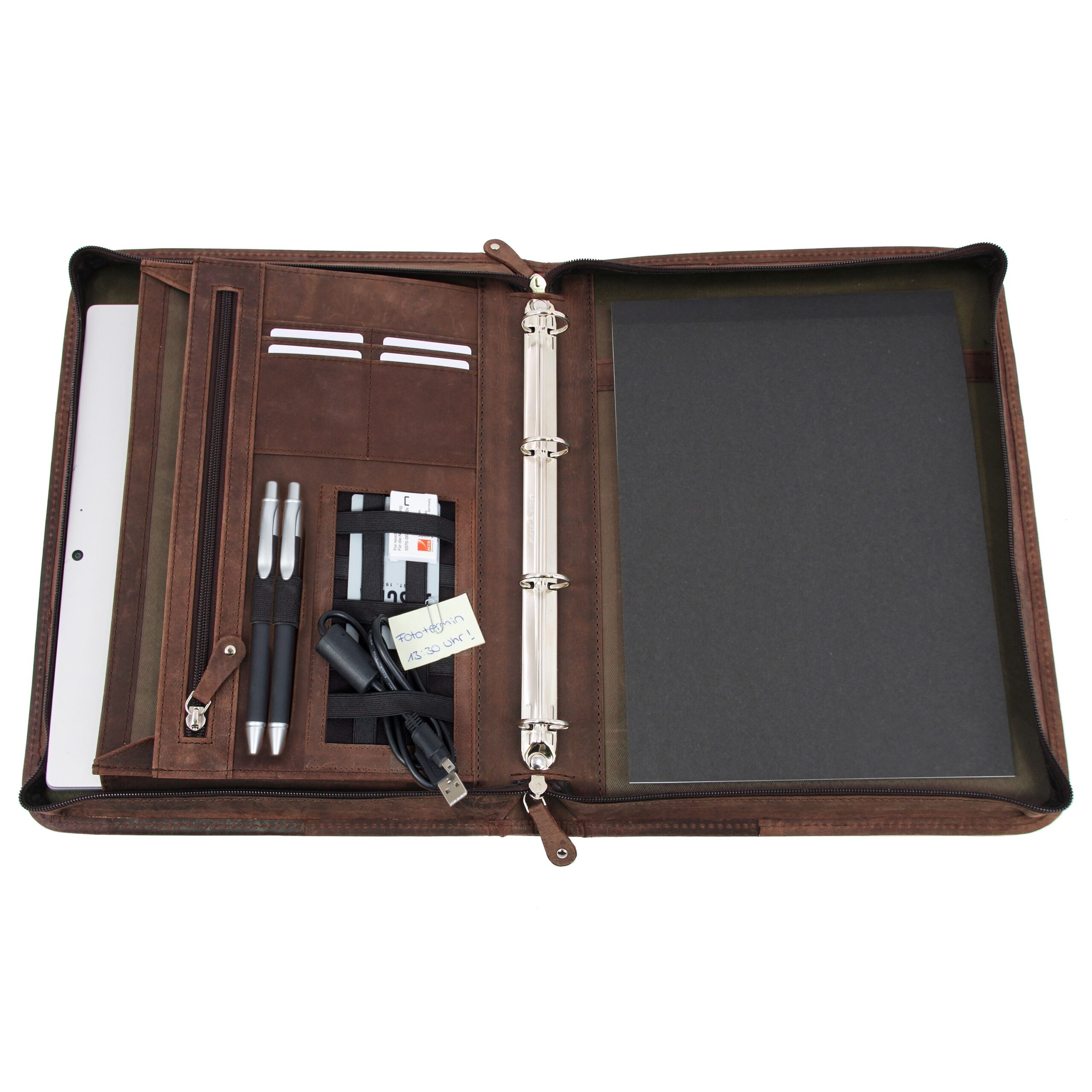 alumaxx-viggo-ringbuchmappe-a4-braun-leder-tabletfach image 2