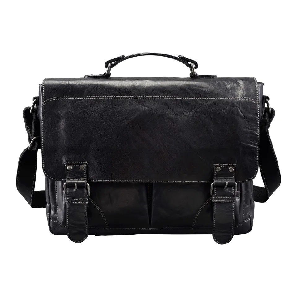 alumaxx-baggie-bag-l-umh-ngetasche-schwarz-leder-laptop image 1