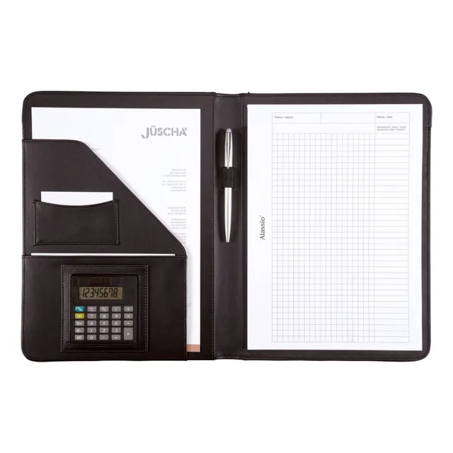 alumaxx-mares-schreibmappe-a4-schwarz-taschenrechner image 1