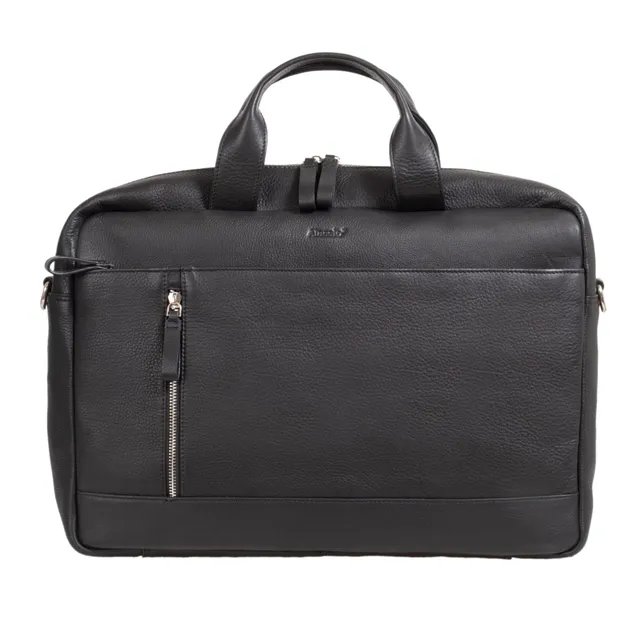 alumaxx-tiber-laptoptasche-schwarz-leder-15-zoll-trolleyband image 1
