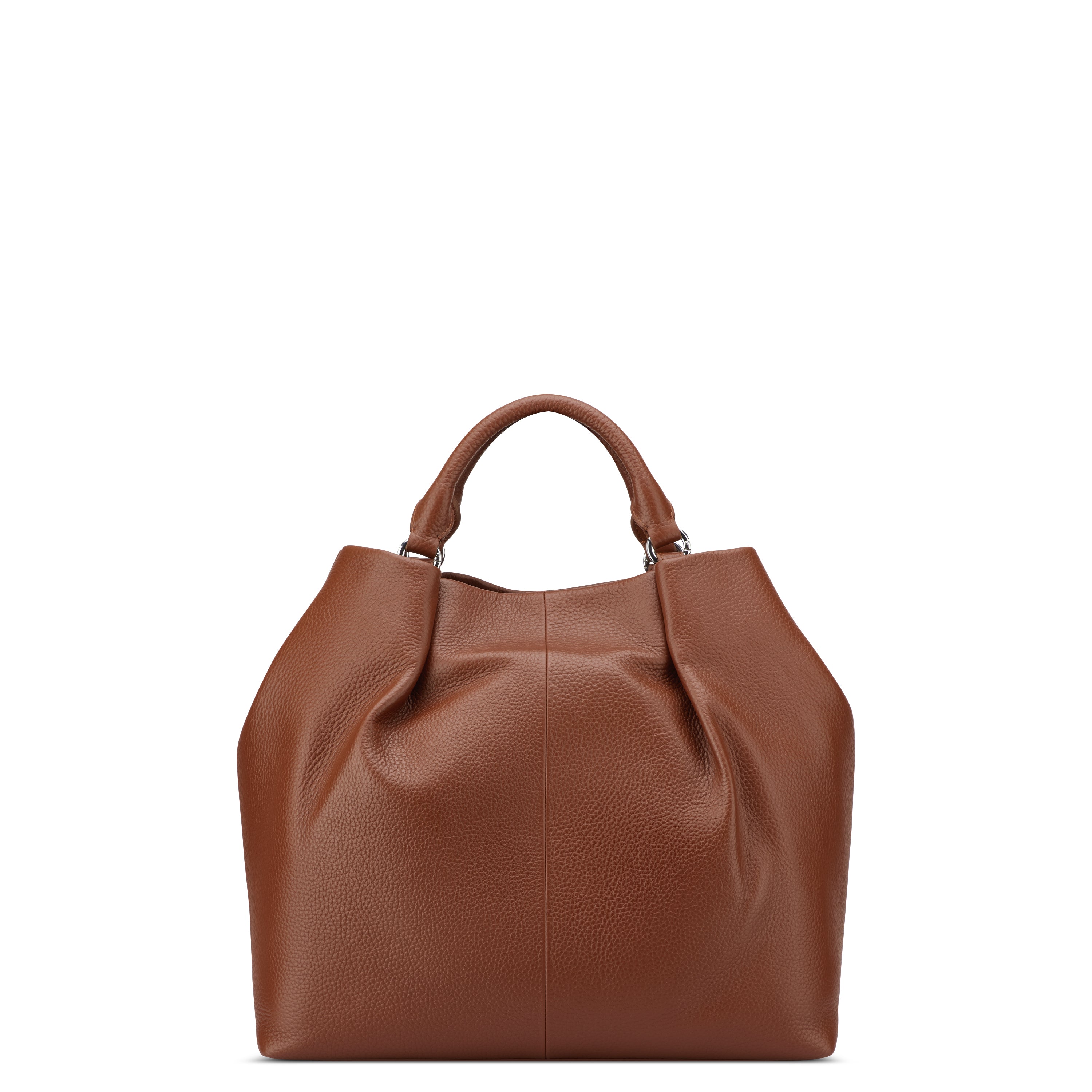 delsey-le-cuir-graine-handtasche-cognac-leder image 7