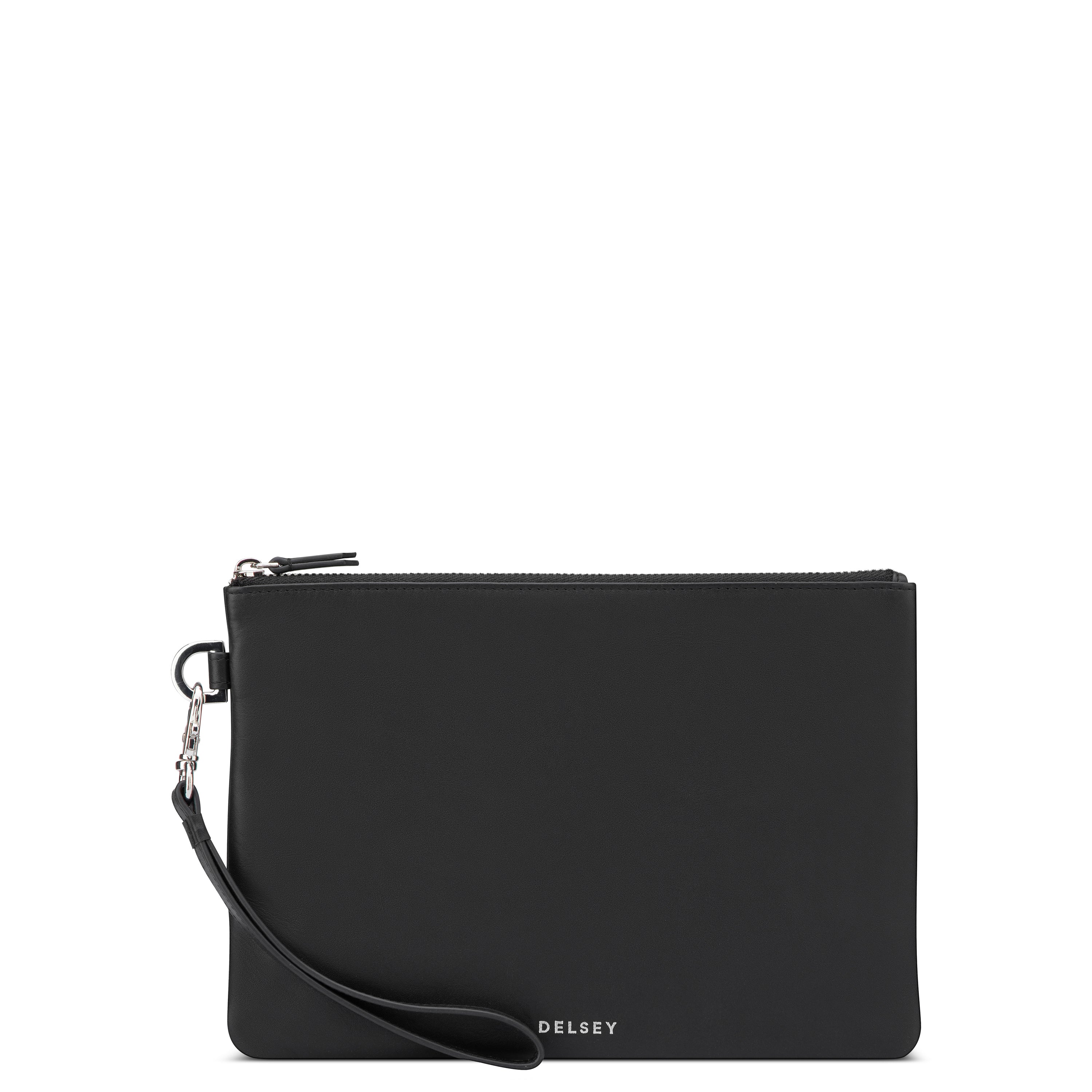 delsey-le-cuir-lisse-pouch-kosmetiktasche-schwarz-leder-2 image 1