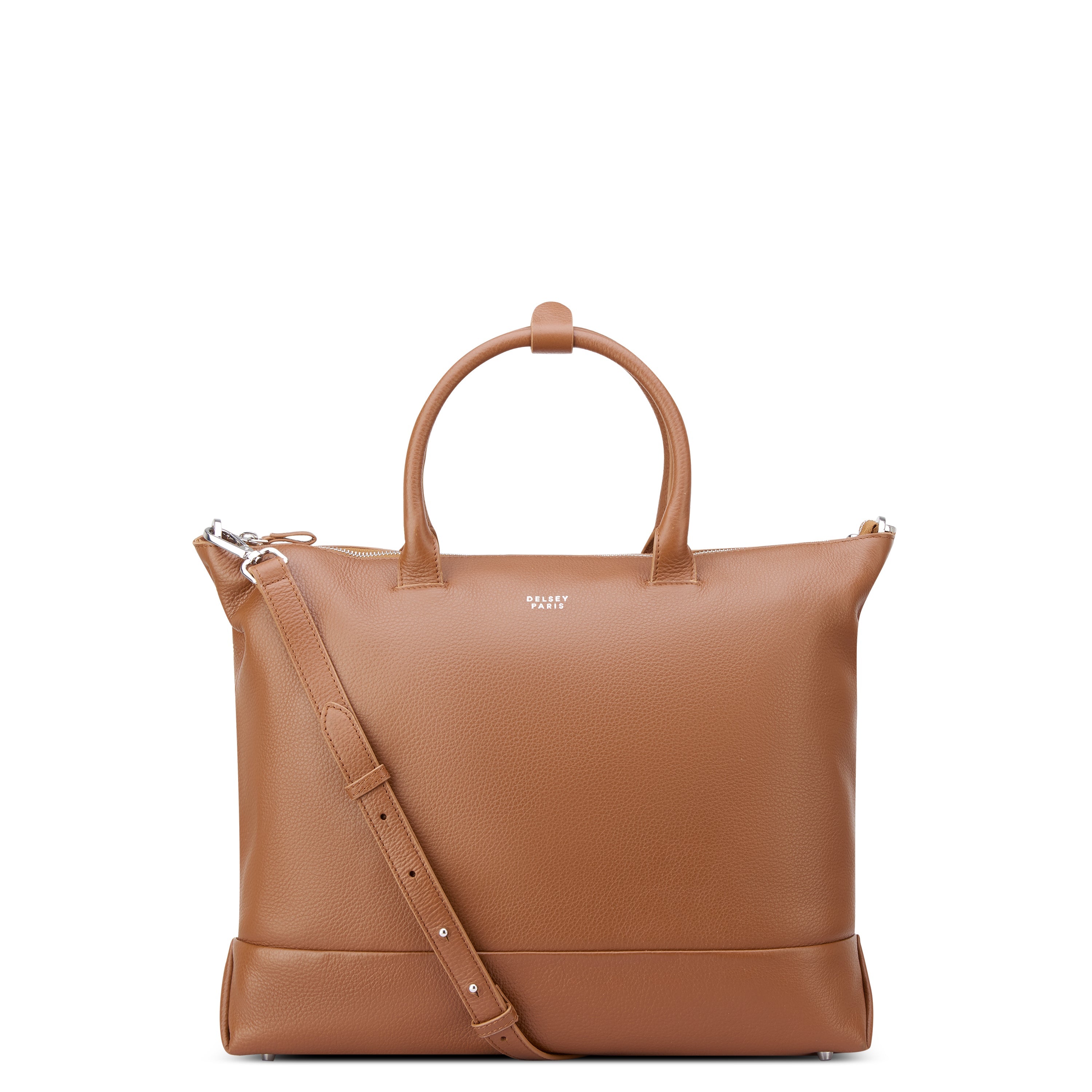delsey-le-cuir-graine-tote-bag-43-5-cm-cognac-leder image 1