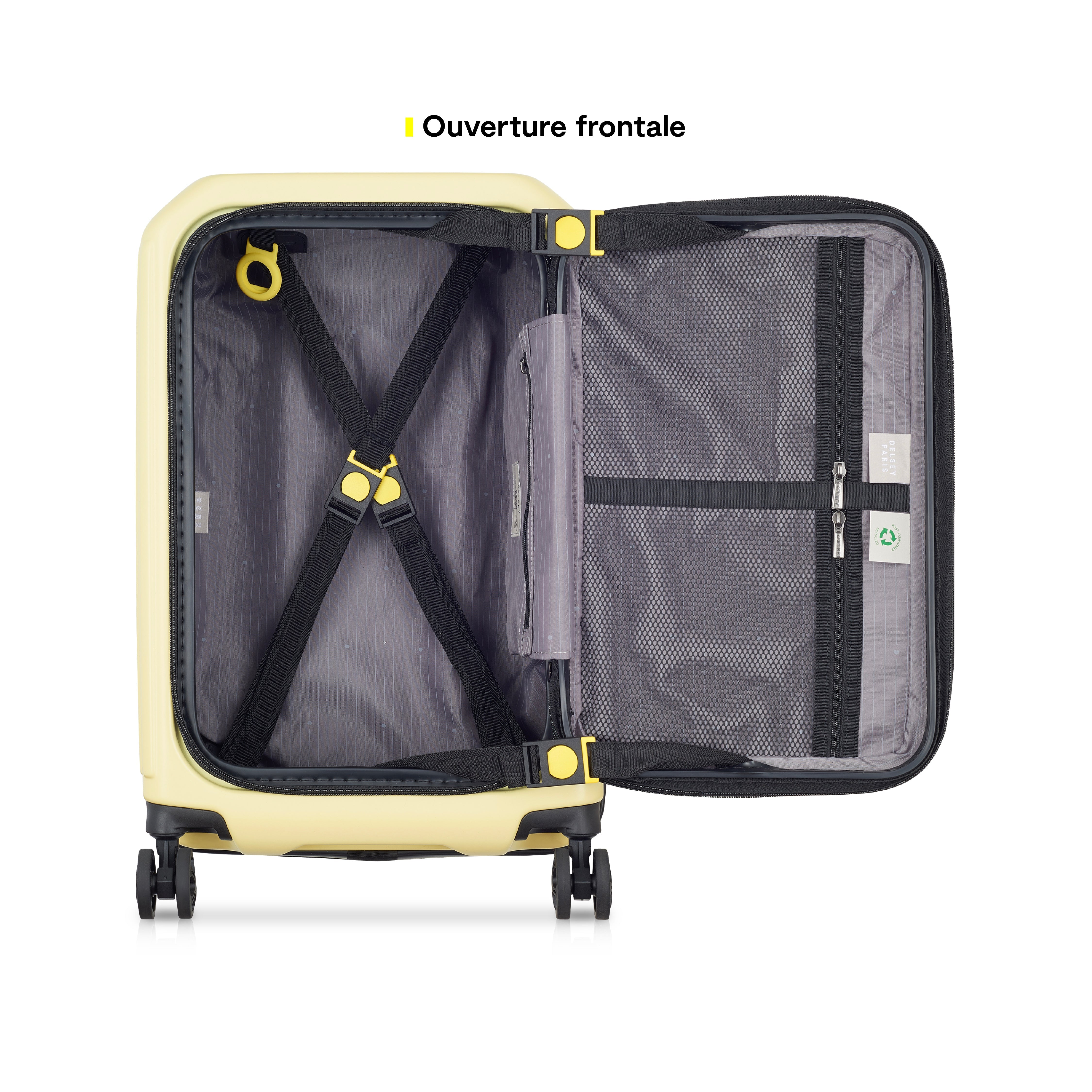 delsey-securitime-zip-55-cm-kabinenkoffer-gelb-erweiterbar image 4
