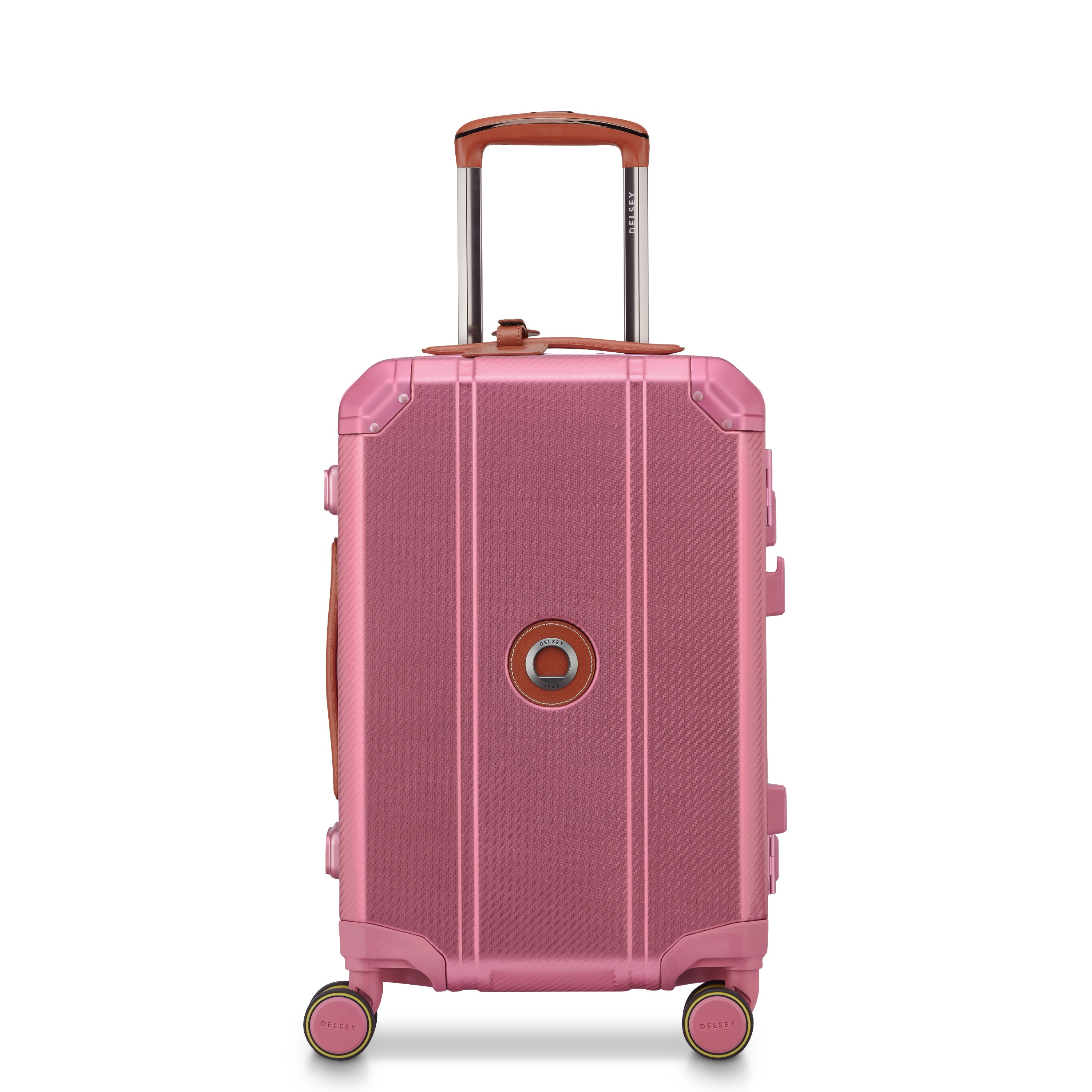 delsey-alu-r-kabinenkoffer-55cm-pink-aluminium-optik image 1