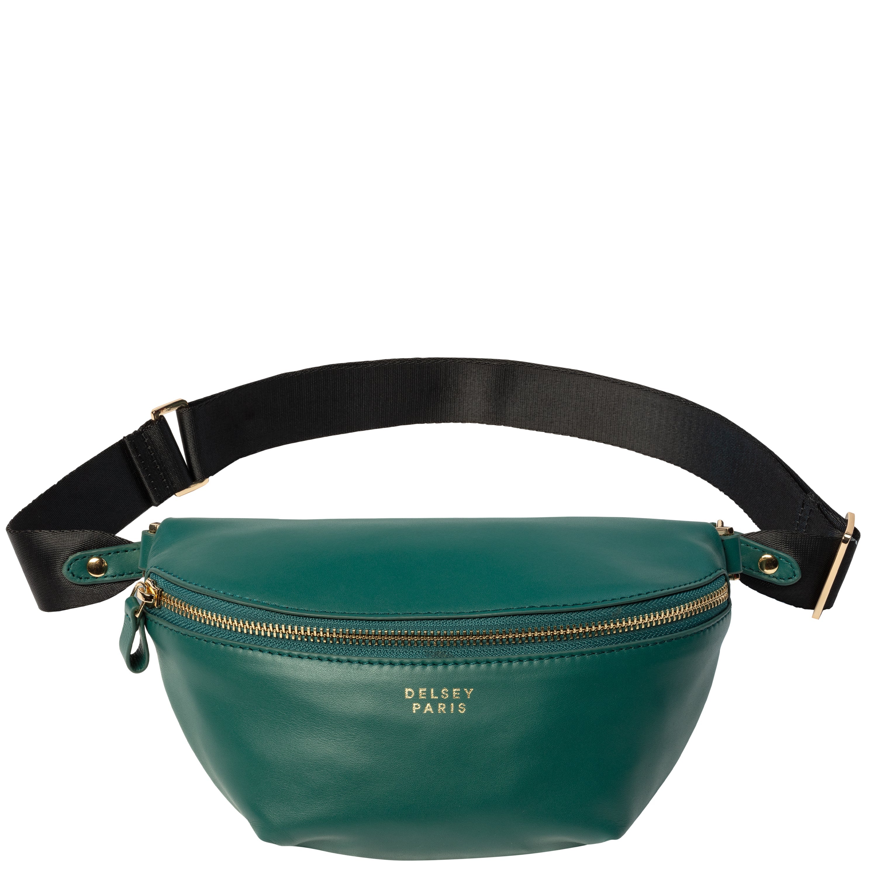 delsey-le-cuir-lisse-bauchtasche-gr-n-leder-crossbody image 1