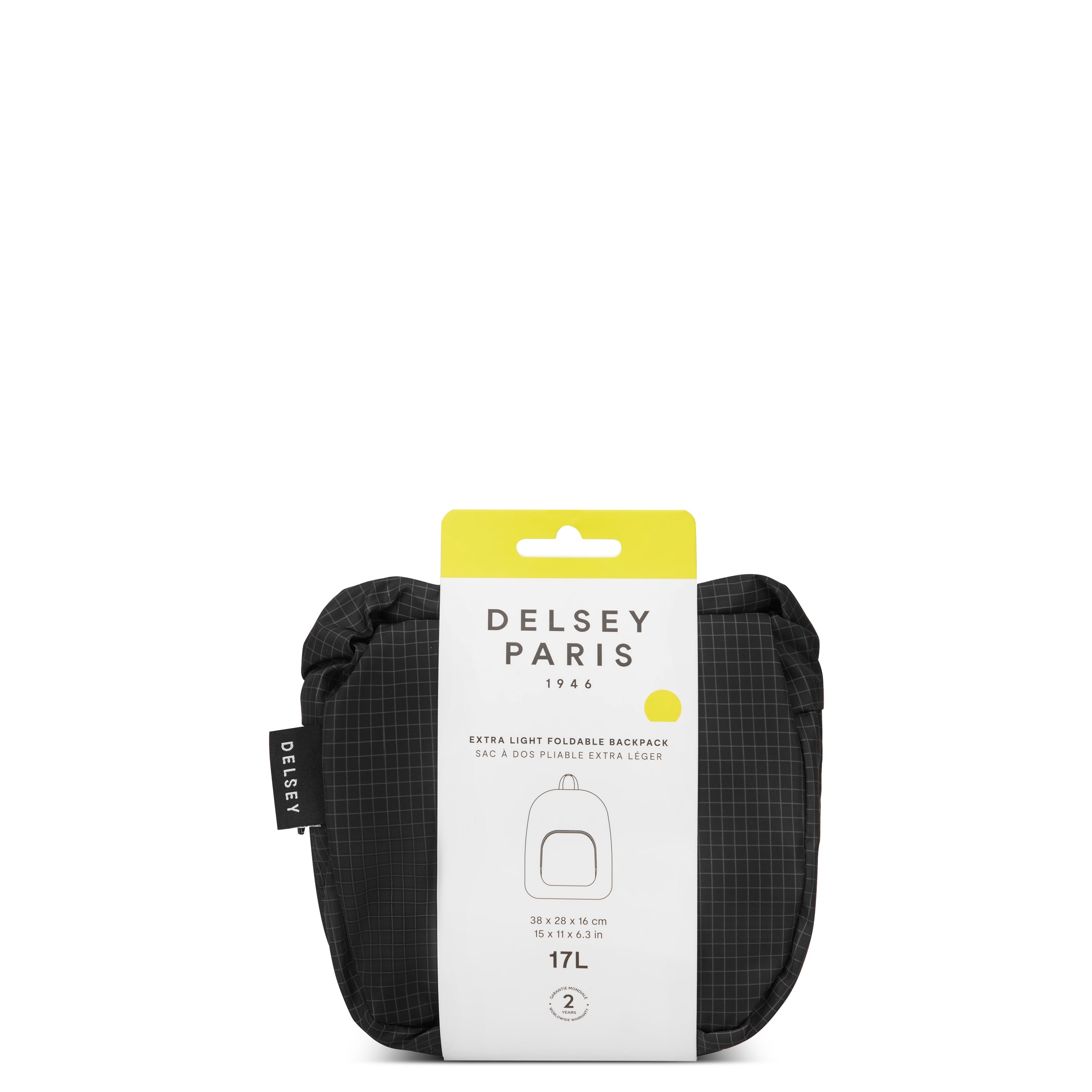 delsey-le-cuir-lisse-foldable-backpack-17l-rucksack-schwarz image 8