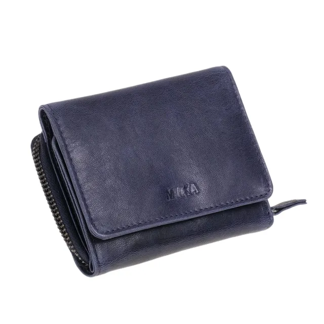 mika-geldb-rse-querformat-navy-leder-mit-reissverschluss image 1