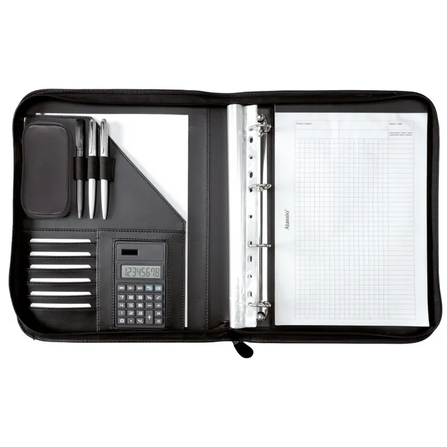alumaxx-riccione-ringbuchmappe-a4-schwarz-mit-taschenrechner image 1