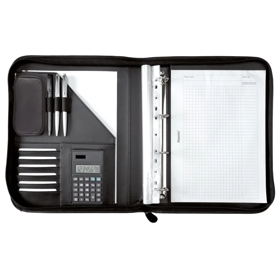 alumaxx-riccione-ringbuchmappe-a4-schwarz-mit-taschenrechner image 1