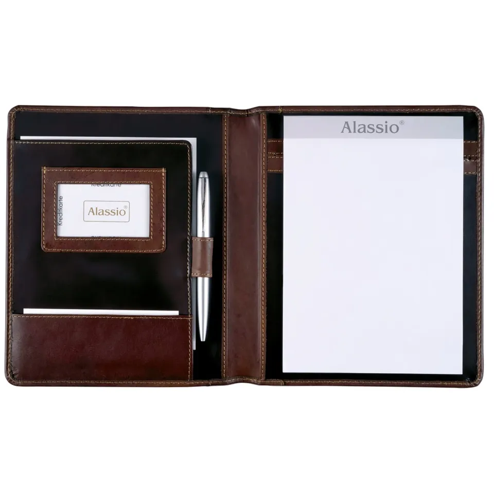 alassio-monaco-schreibmappe-a5-braun-antik-leder image 1