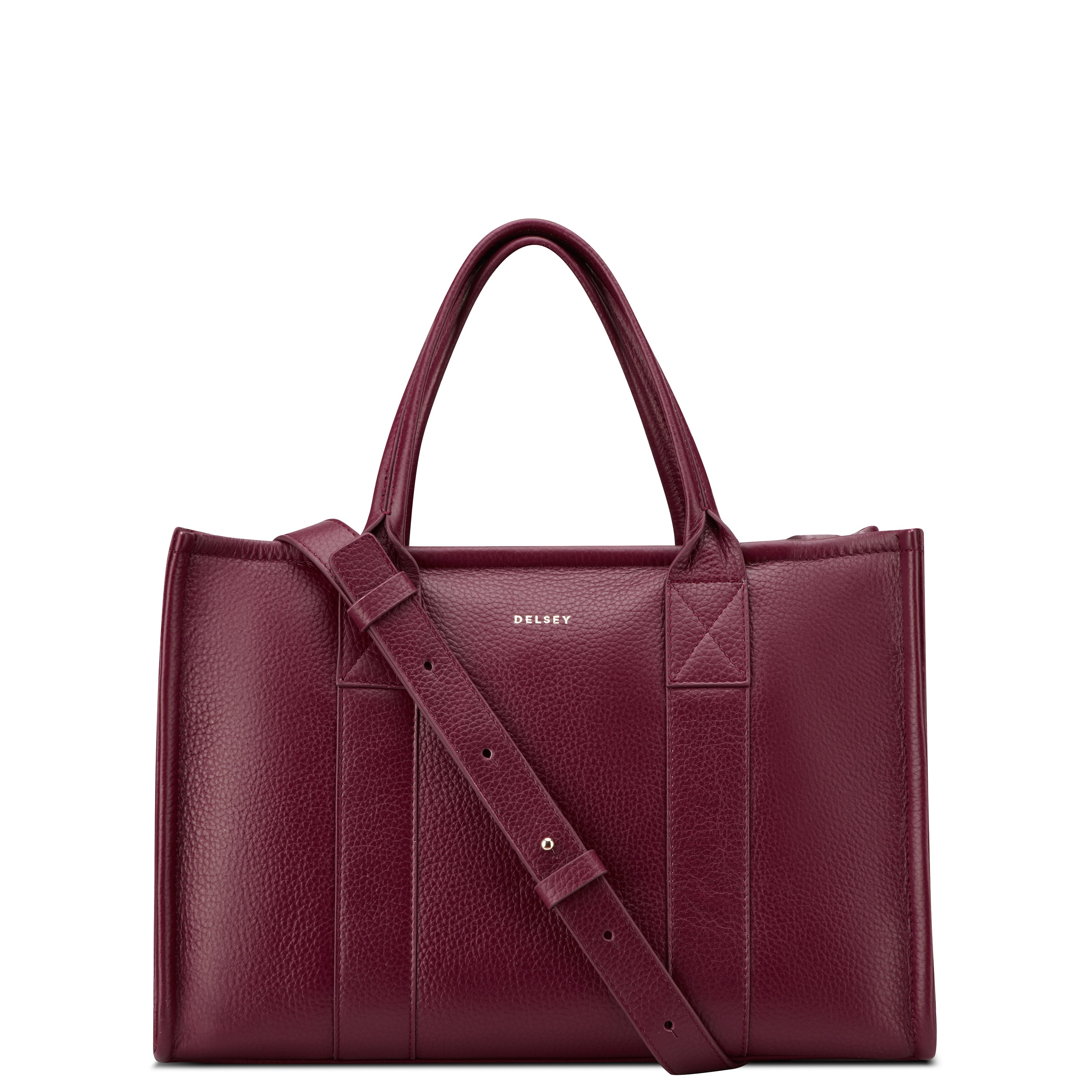 delsey-paris-le-cuir-graine-handtasche-burgundy-leder image 4