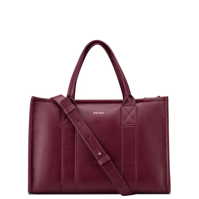 delsey-paris-le-cuir-graine-handtasche-burgundy-leder image 1