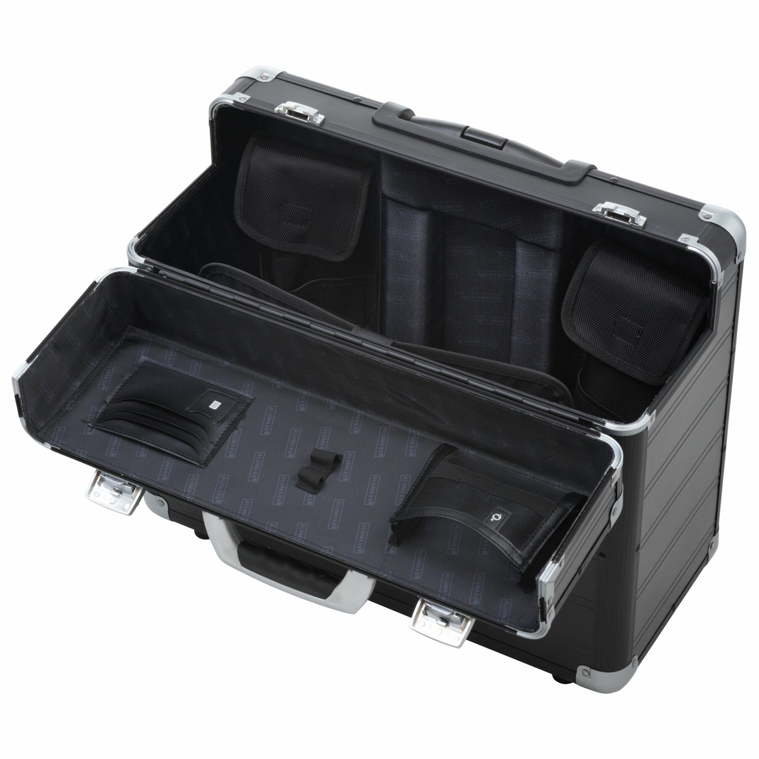 alumaxx-c-2-pilotenkoffer-carbon-silber-aluminium-trolley image 2