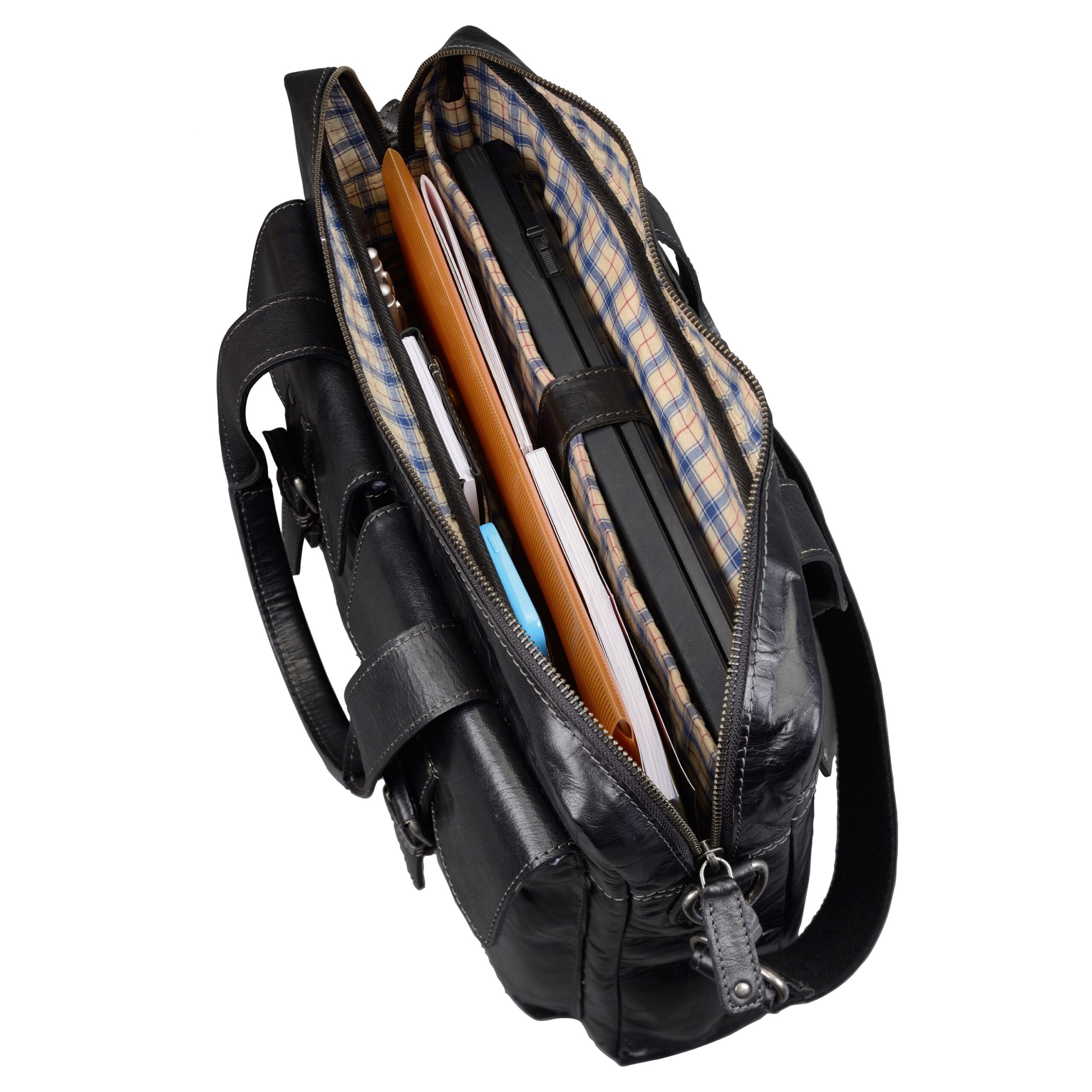 alumaxx-real-me-laptoptasche-15-zoll-schwarz-leder image 2