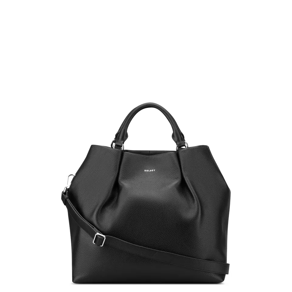 delsey-le-cuir-lisse-graine-handtasche-leder-schwarz-elegant image 1
