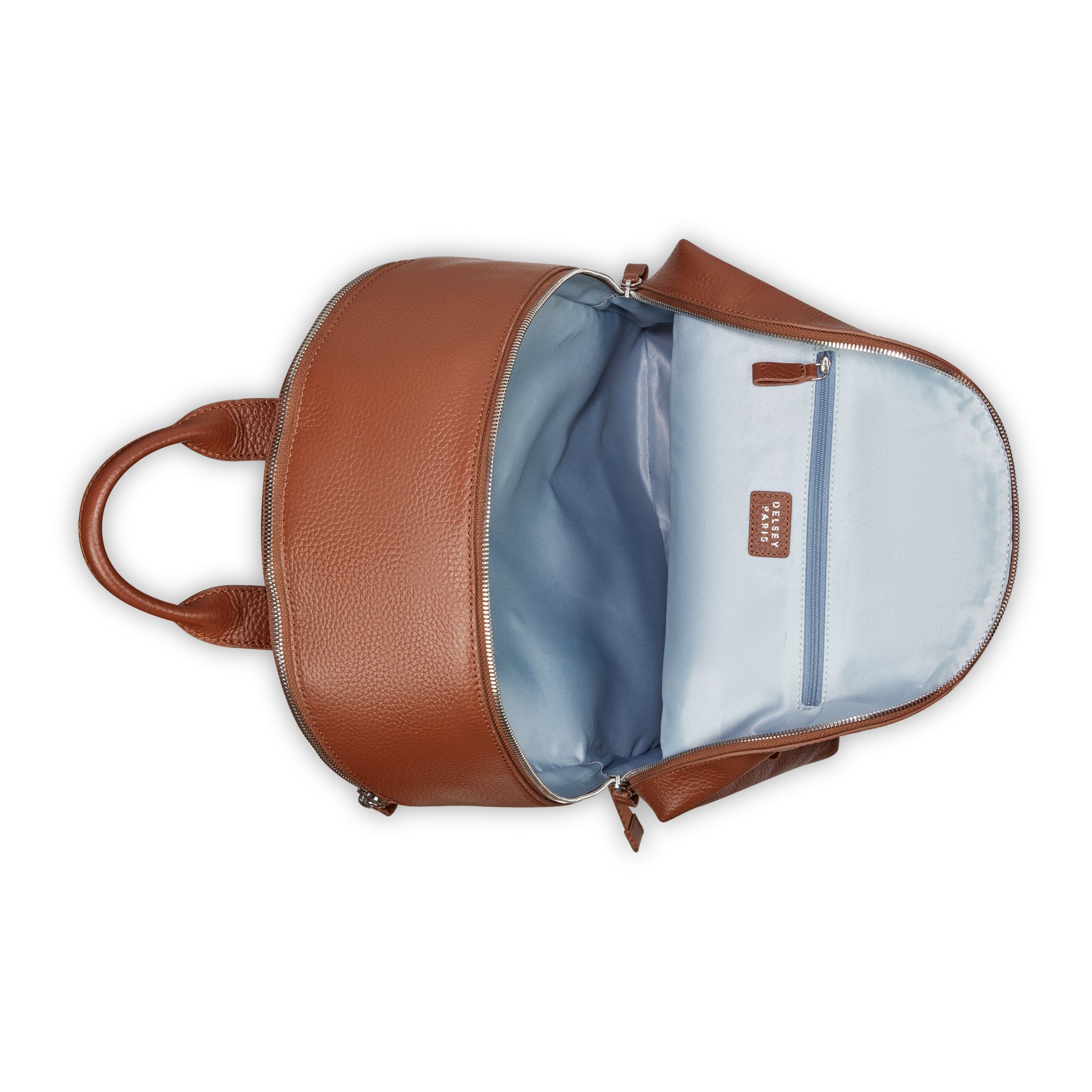 delsey-le-cuir-graine-rucksack-23l-cognac-leder image 3