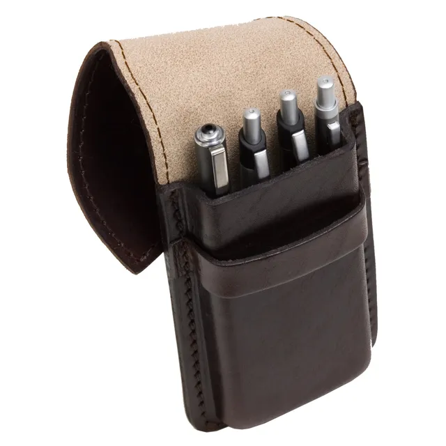 mika-stifteetui-braun-leder-etui-f-r-4-stifte-16-cm image 1
