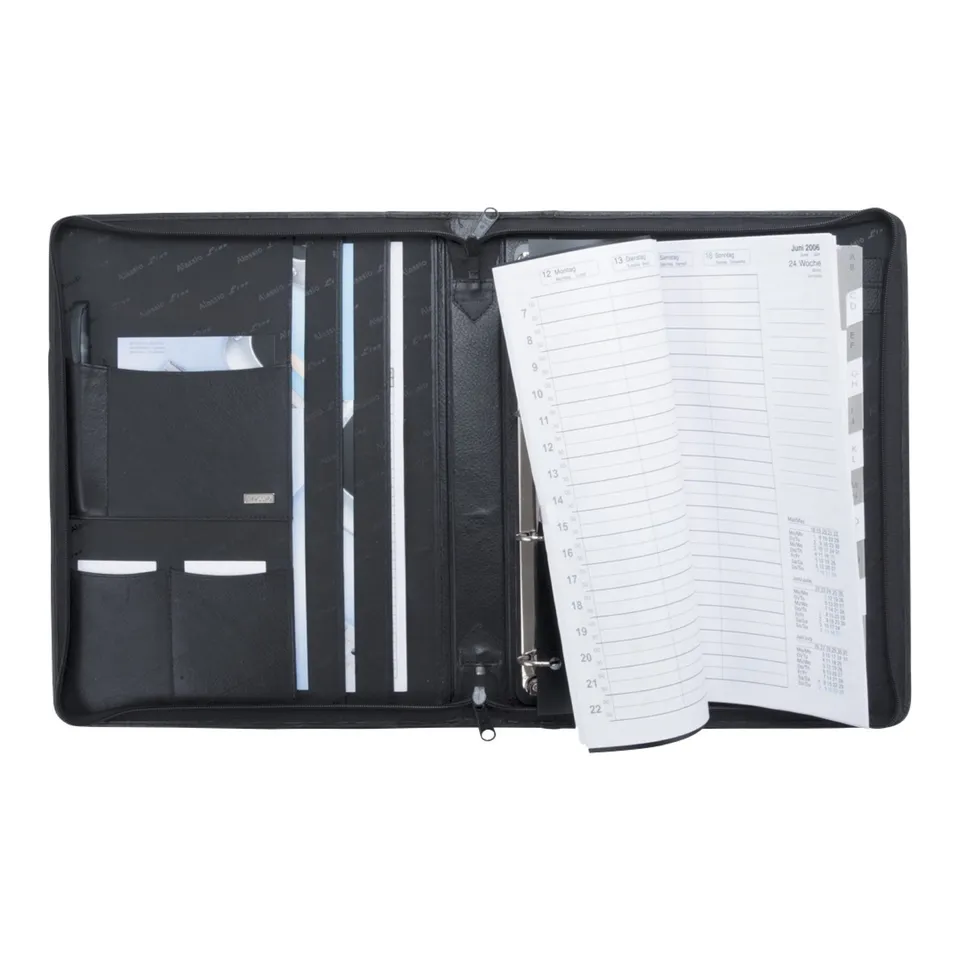 alumaxx-systemplaner-a4-terminkalender-schwarz-reissverschluss image 1