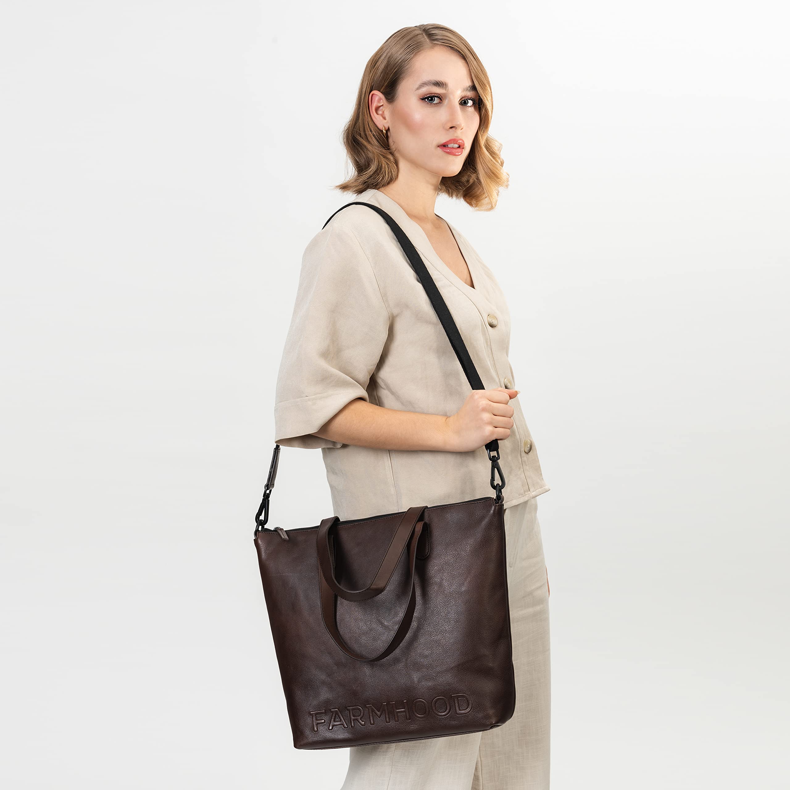 farmhood-memphis-schultertasche-shopper-leder-xl-dunkelbraun image 3