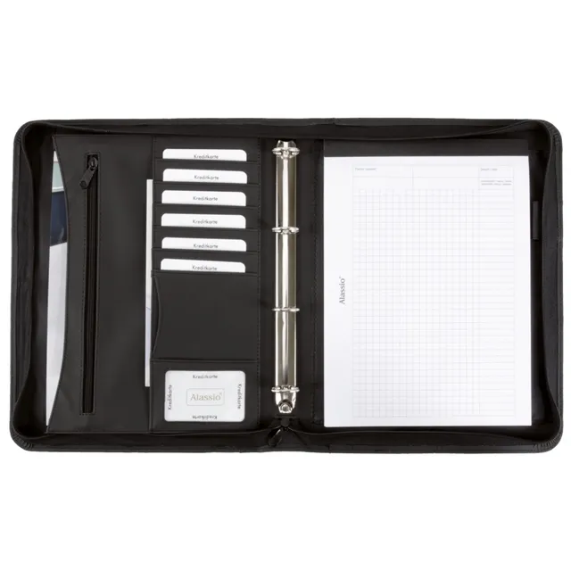 alassio-office-set-schreibmappe-a4-schwarz-mit-ringmechanik image 1