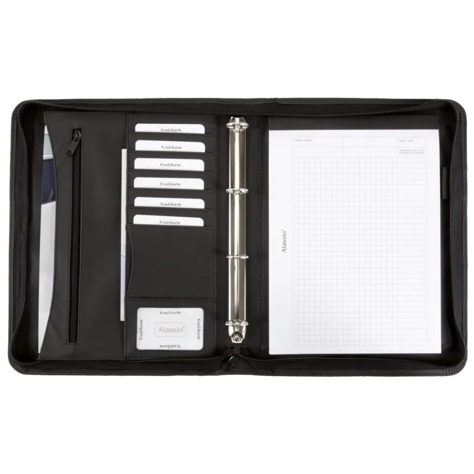 alassio-office-set-schreibmappe-a4-schwarz-mit-ringmechanik image 1