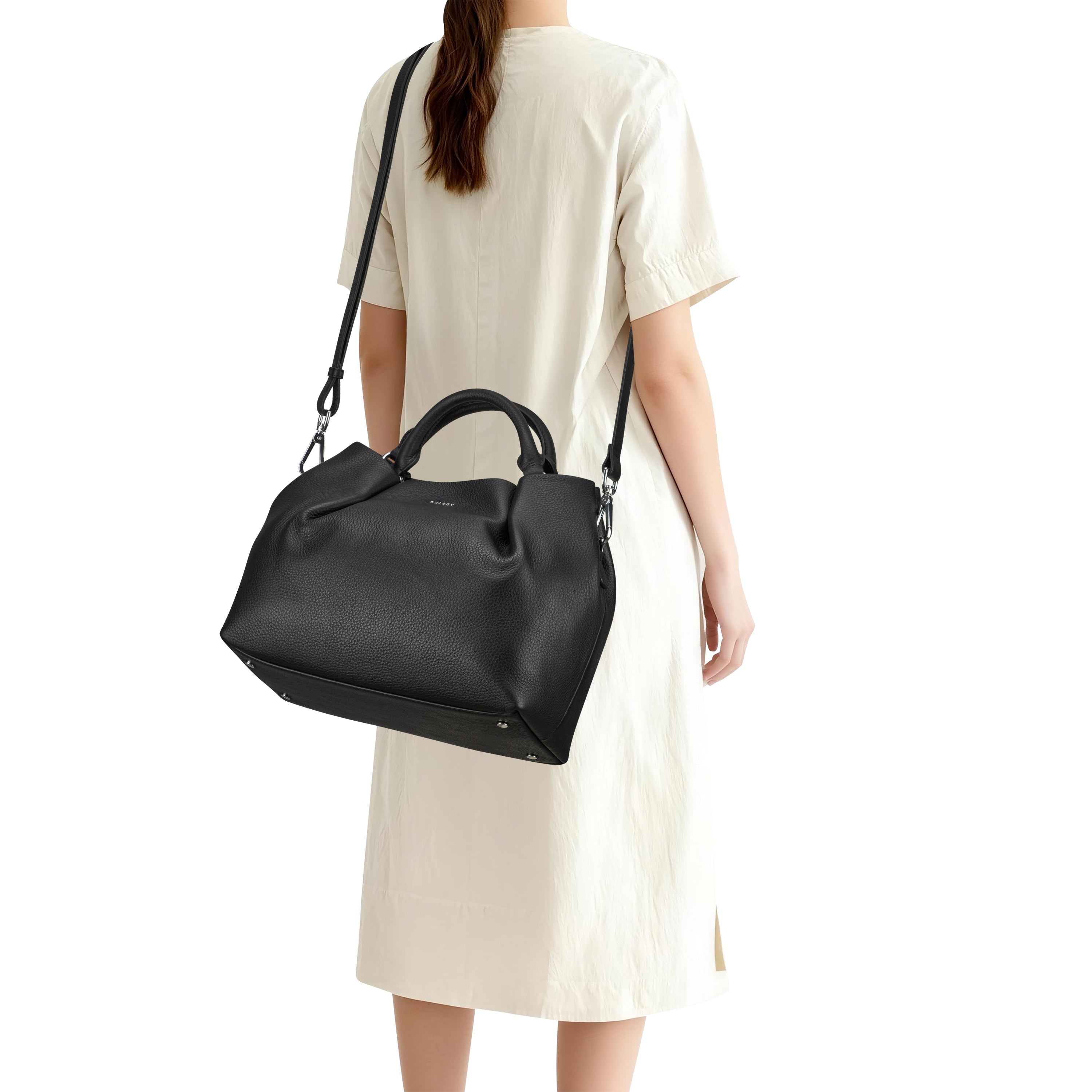delsey-le-cuir-grain-handtasche-schwarz-leder image 6