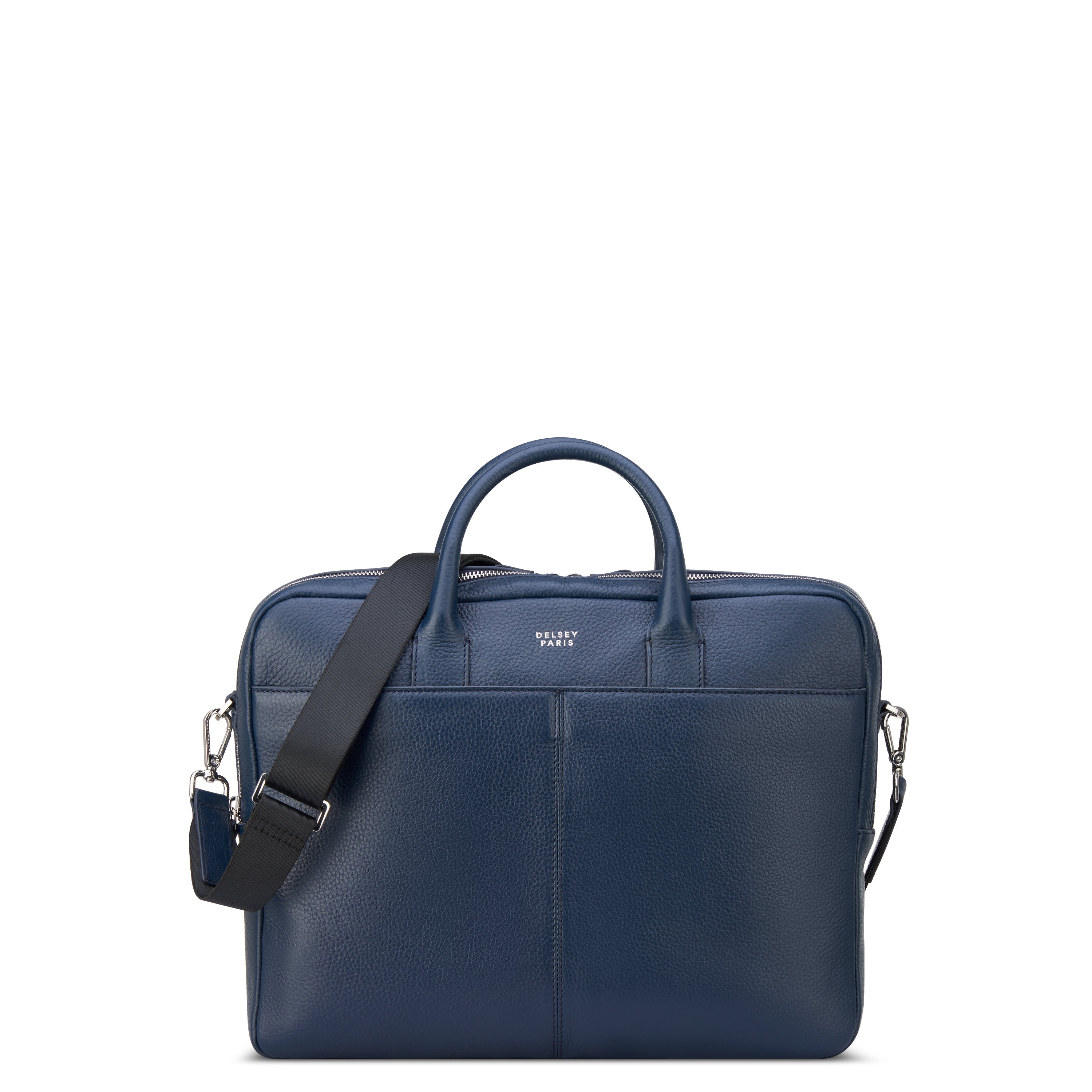 delsey-le-cuir-graine-laptoptasche-navy-leder-damen image 1