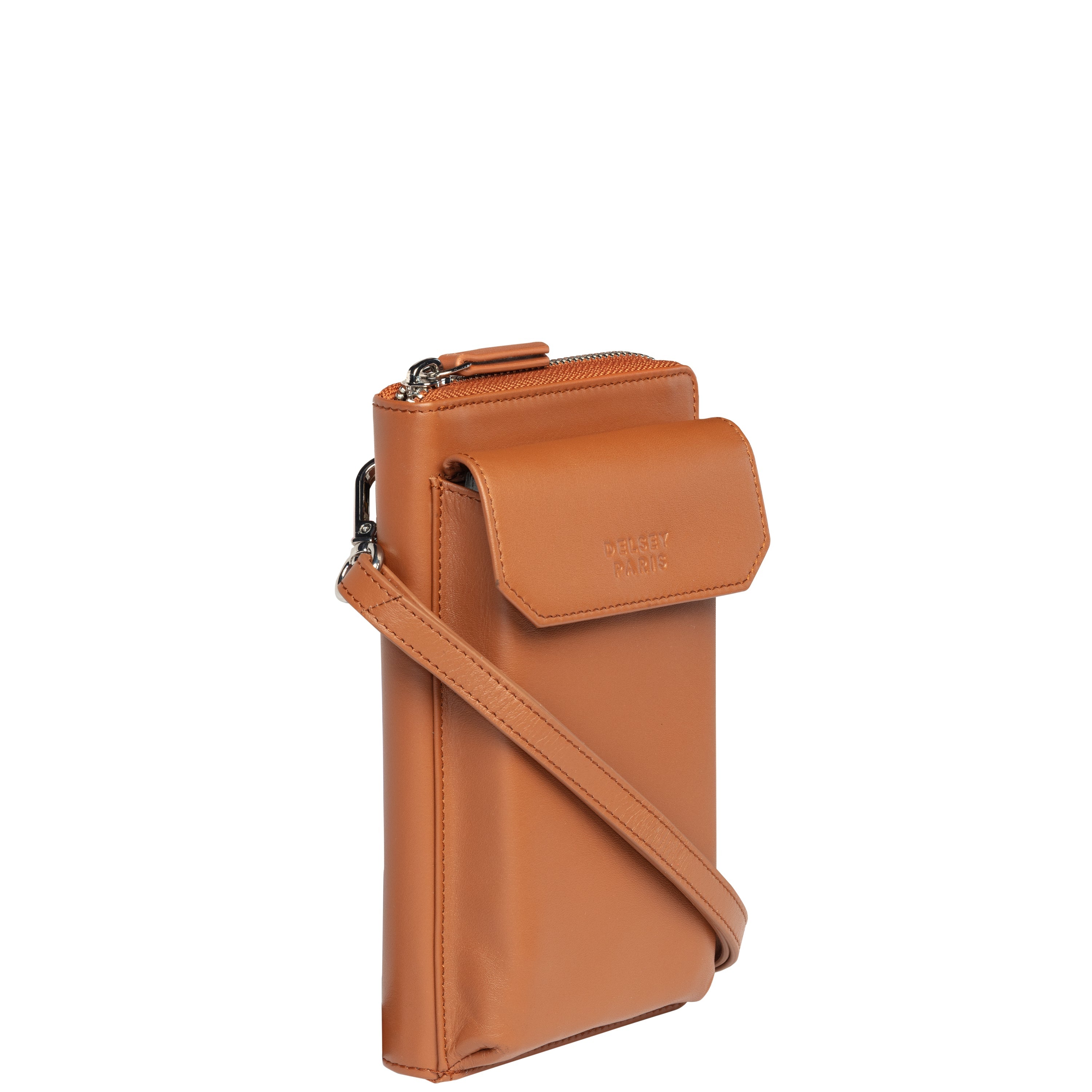 delsey-le-cuir-lisse-geldb-rse-cognac-leder-damen image 2