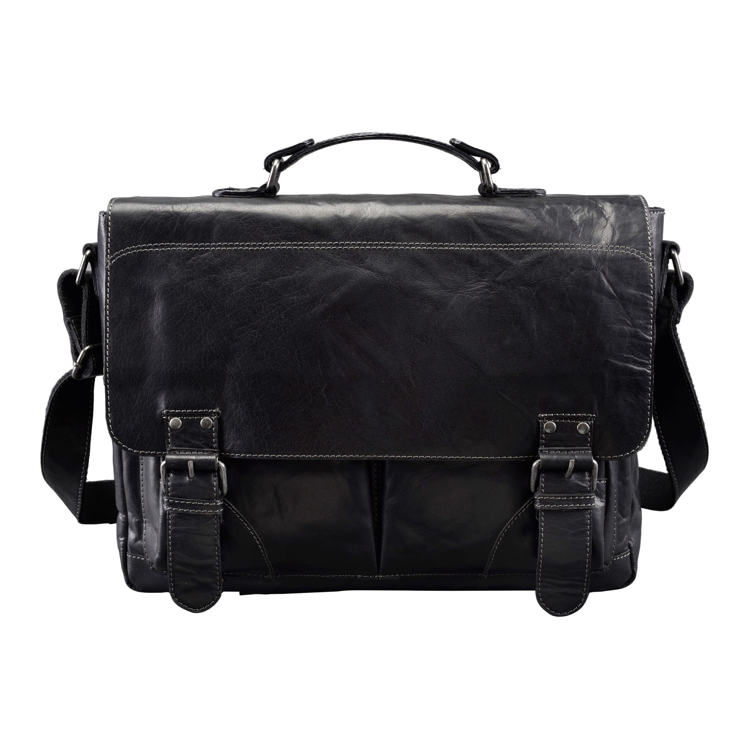 alumaxx-baggie-bag-l-umh-ngetasche-schwarz-leder-laptop image 1