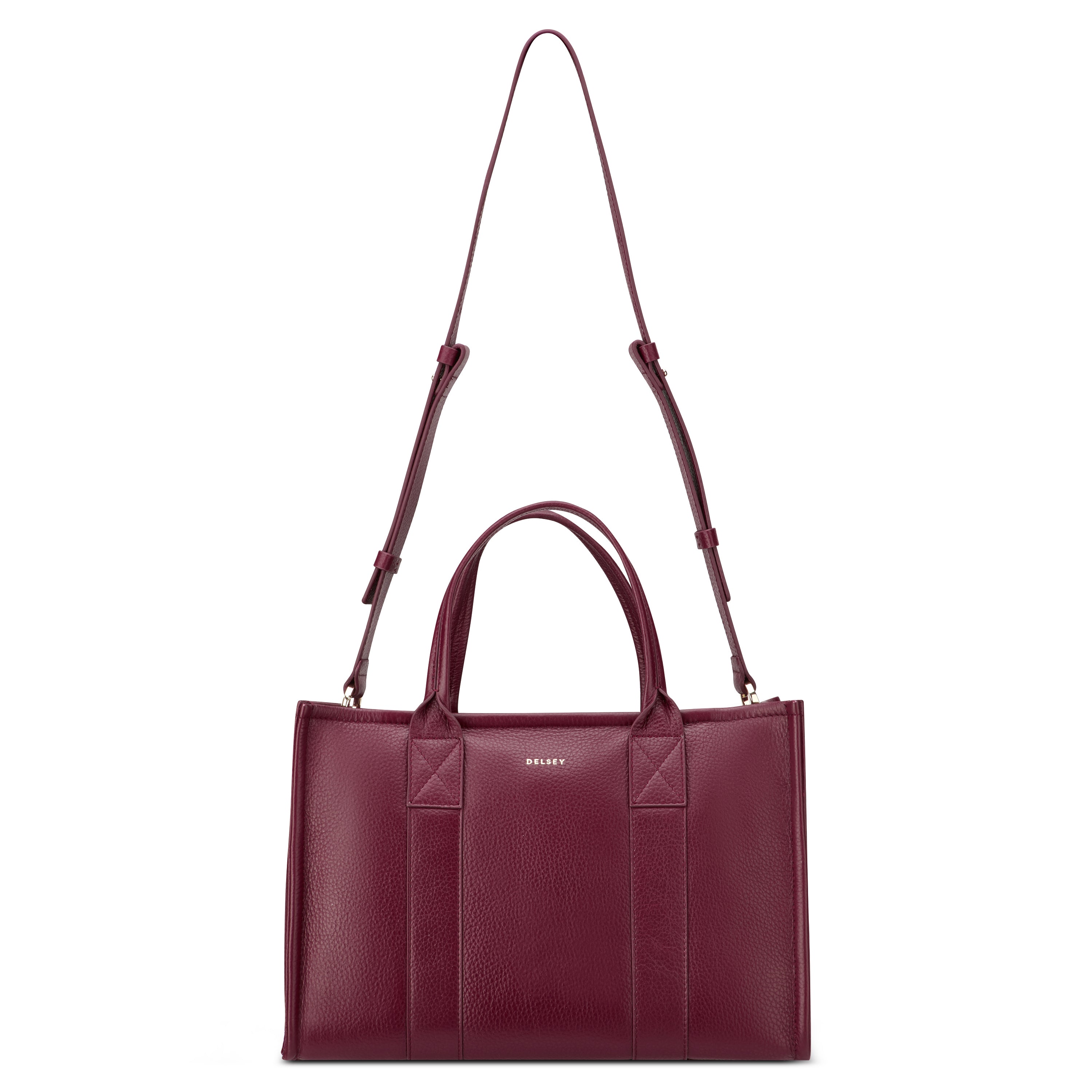 delsey-paris-le-cuir-graine-handtasche-burgundy-leder image 5