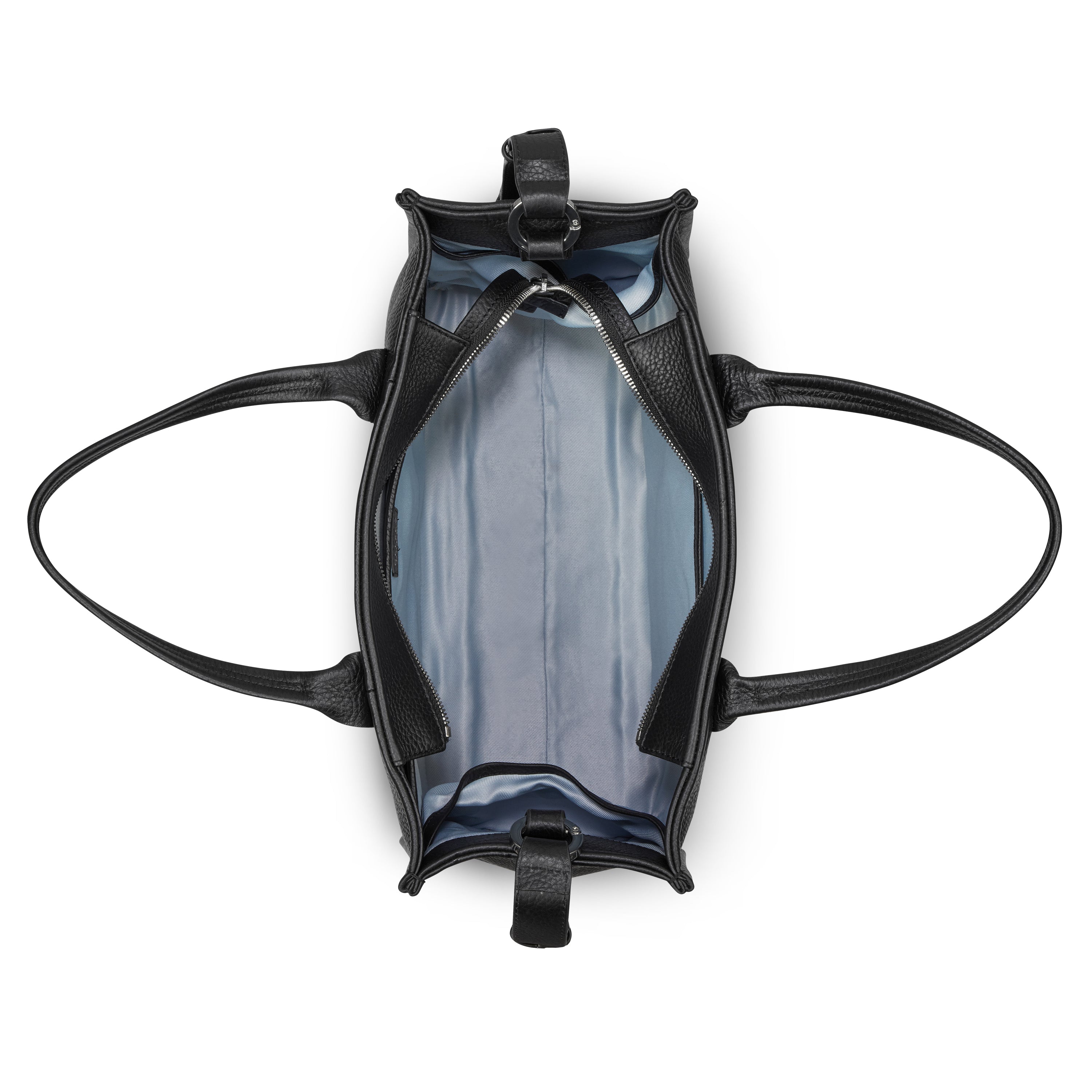 delsey-le-cuir-lisse-le-cuir-graine-handtasche-schwarz-leder image 3