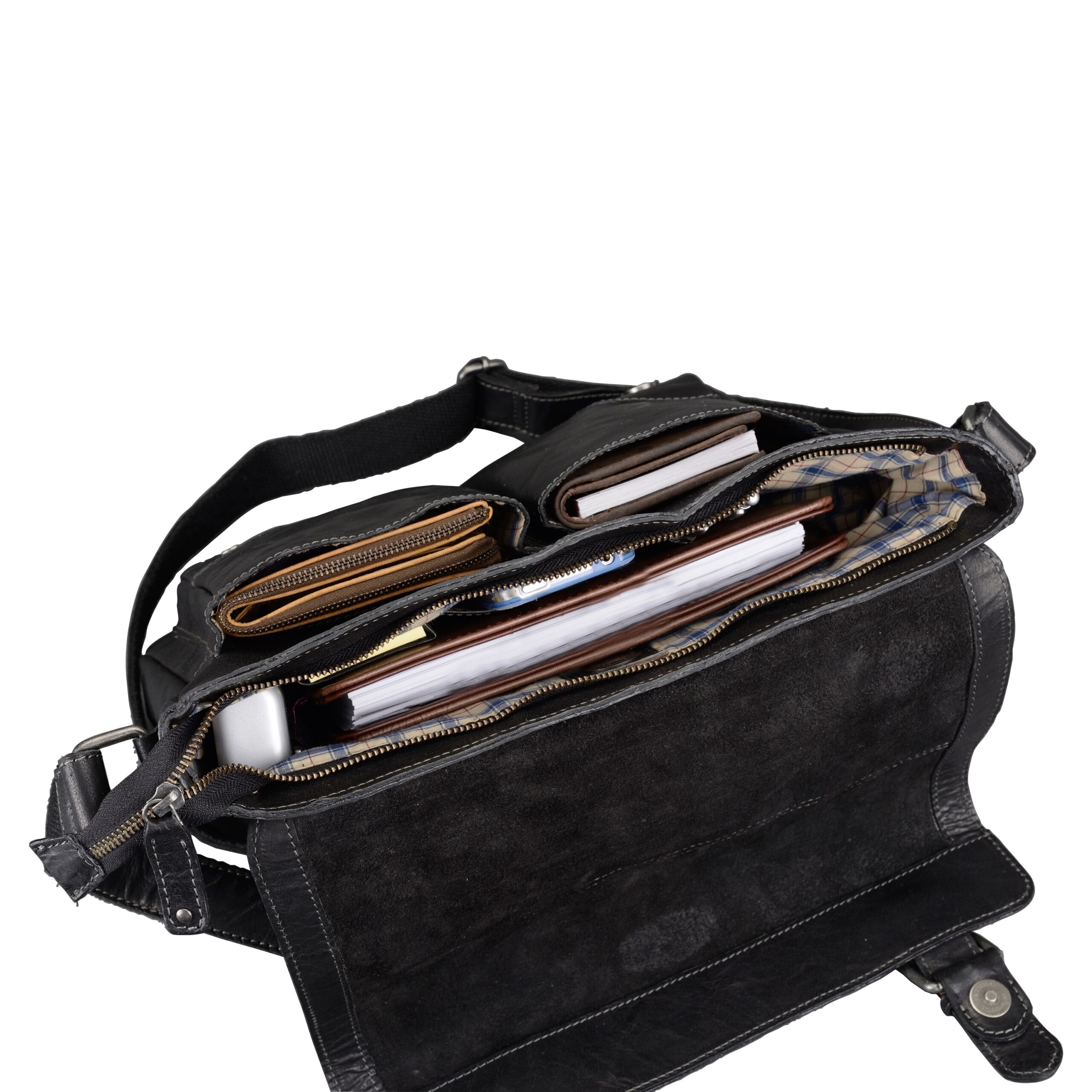 alumaxx-baggie-bag-l-umh-ngetasche-schwarz-leder-laptop image 2