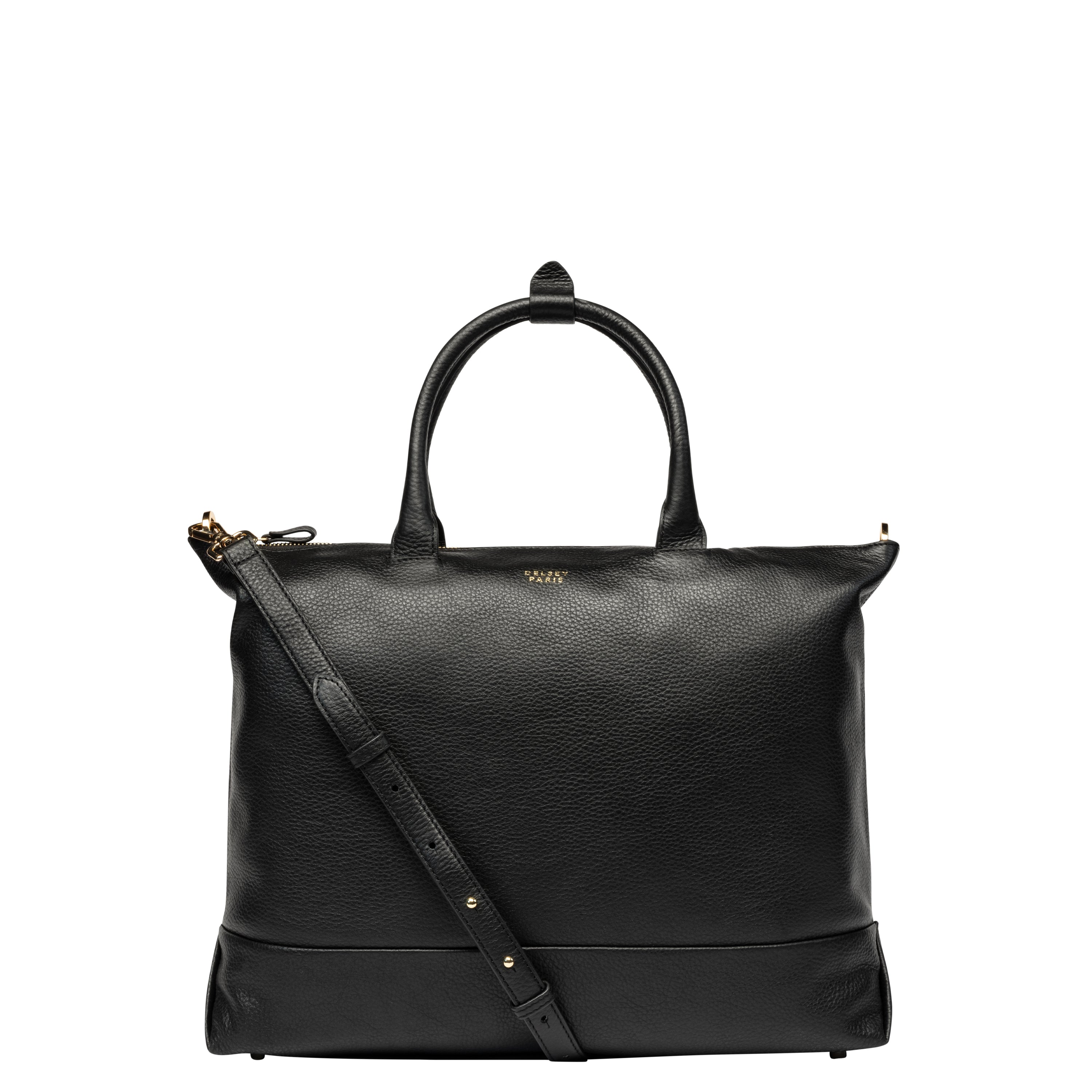 delsey-le-cuir-lisse-tote-bag-43-5-cm-handtasche-schwarz-leder image 1