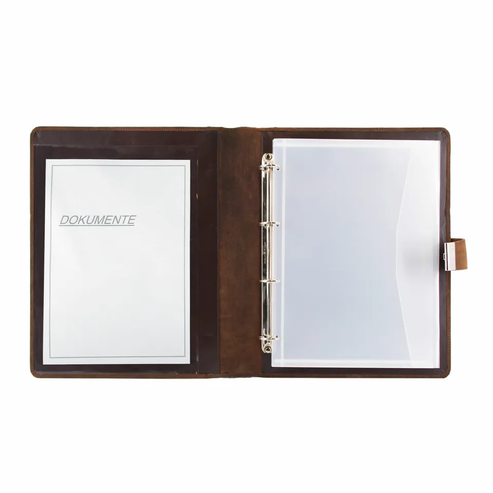 alumaxx-dokumentenmappe-a4-mit-schloss-hunter-leder-braun image 1