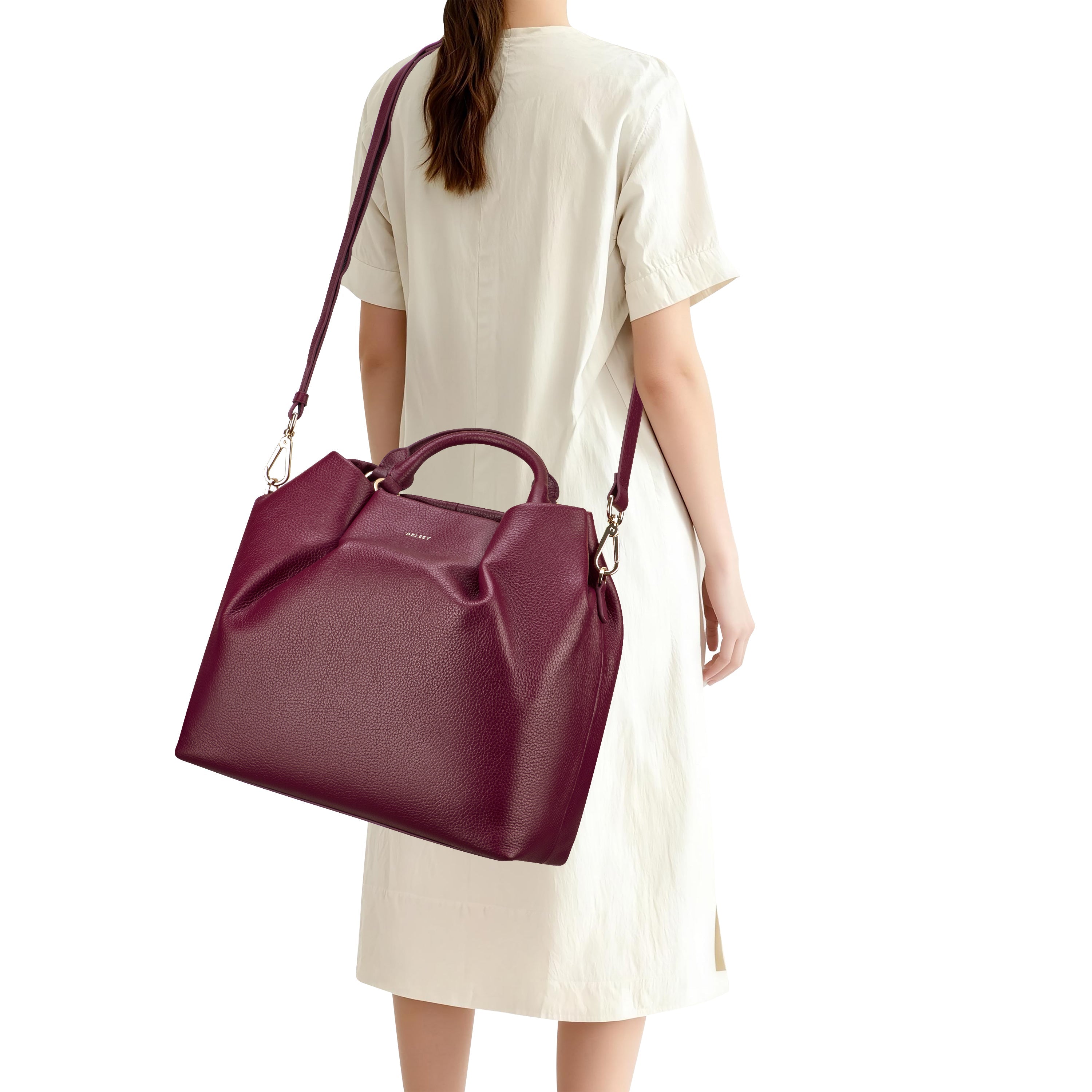delsey-le-cuir-grain-handtasche-leder-bordeaux image 6