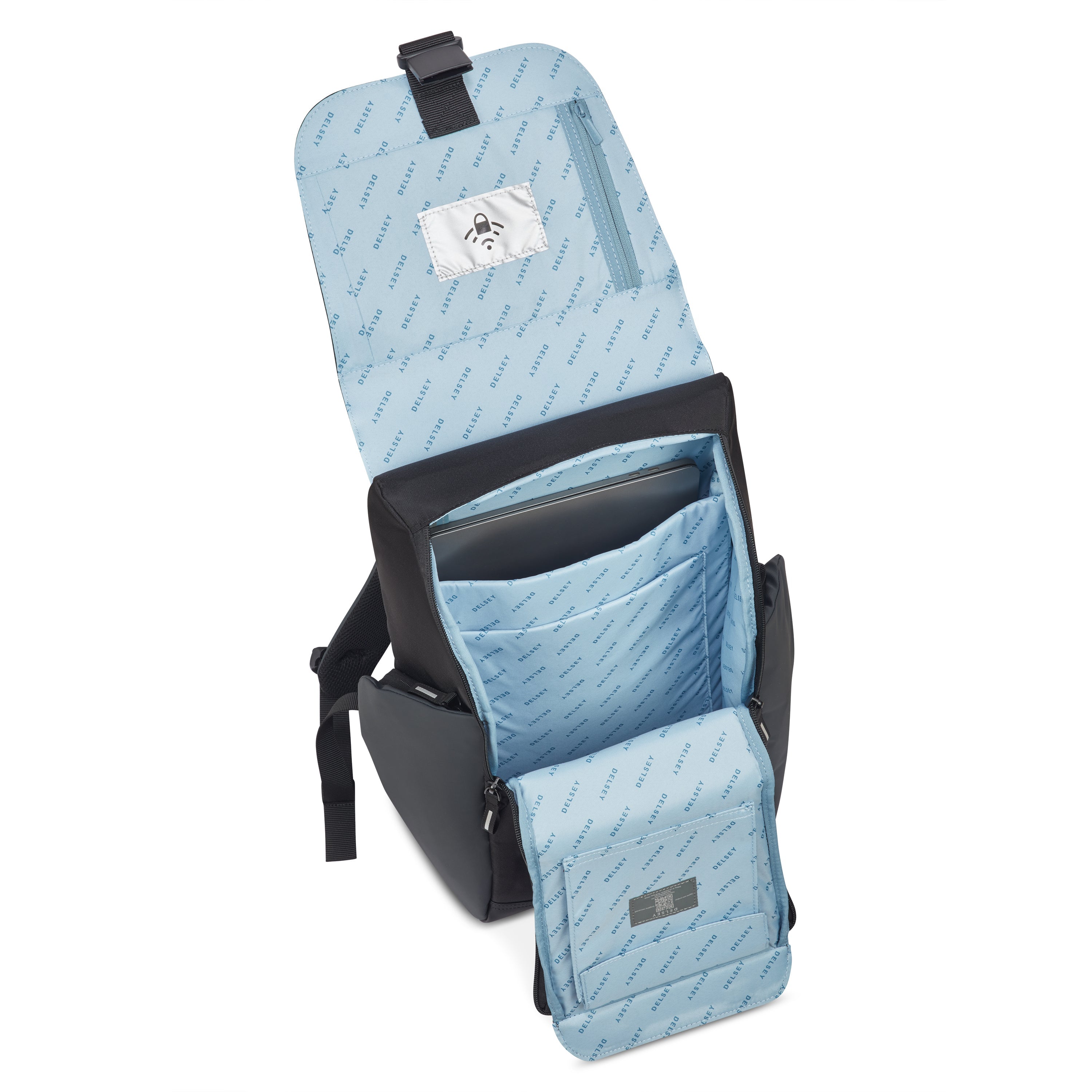 delsey-securflap-flap-rucksack-22l-schwarz-laptop image 5