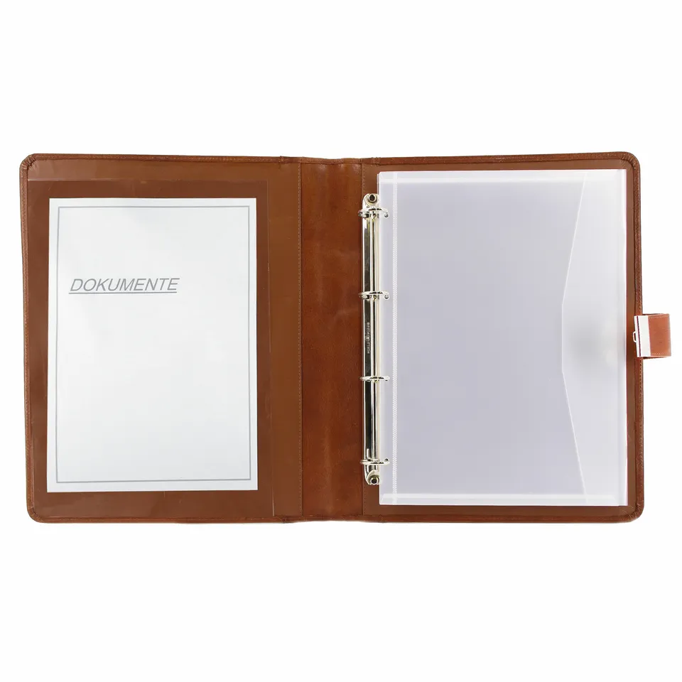 alumaxx-dokumentenmappe-a4-mit-schloss-cognac-leder image 1